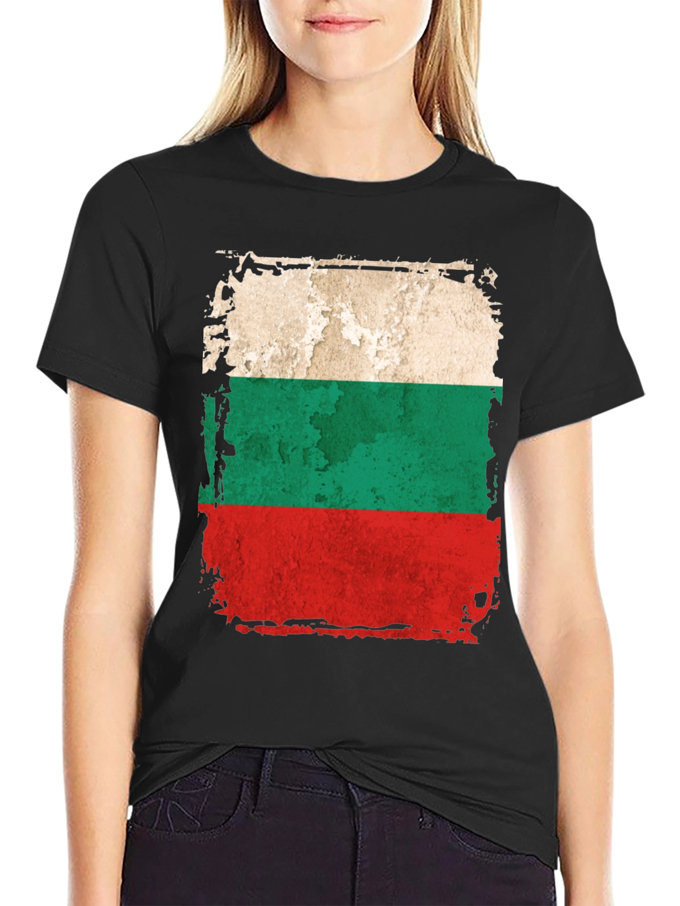Bulgaria Flag Distressed Mens T-Shirt