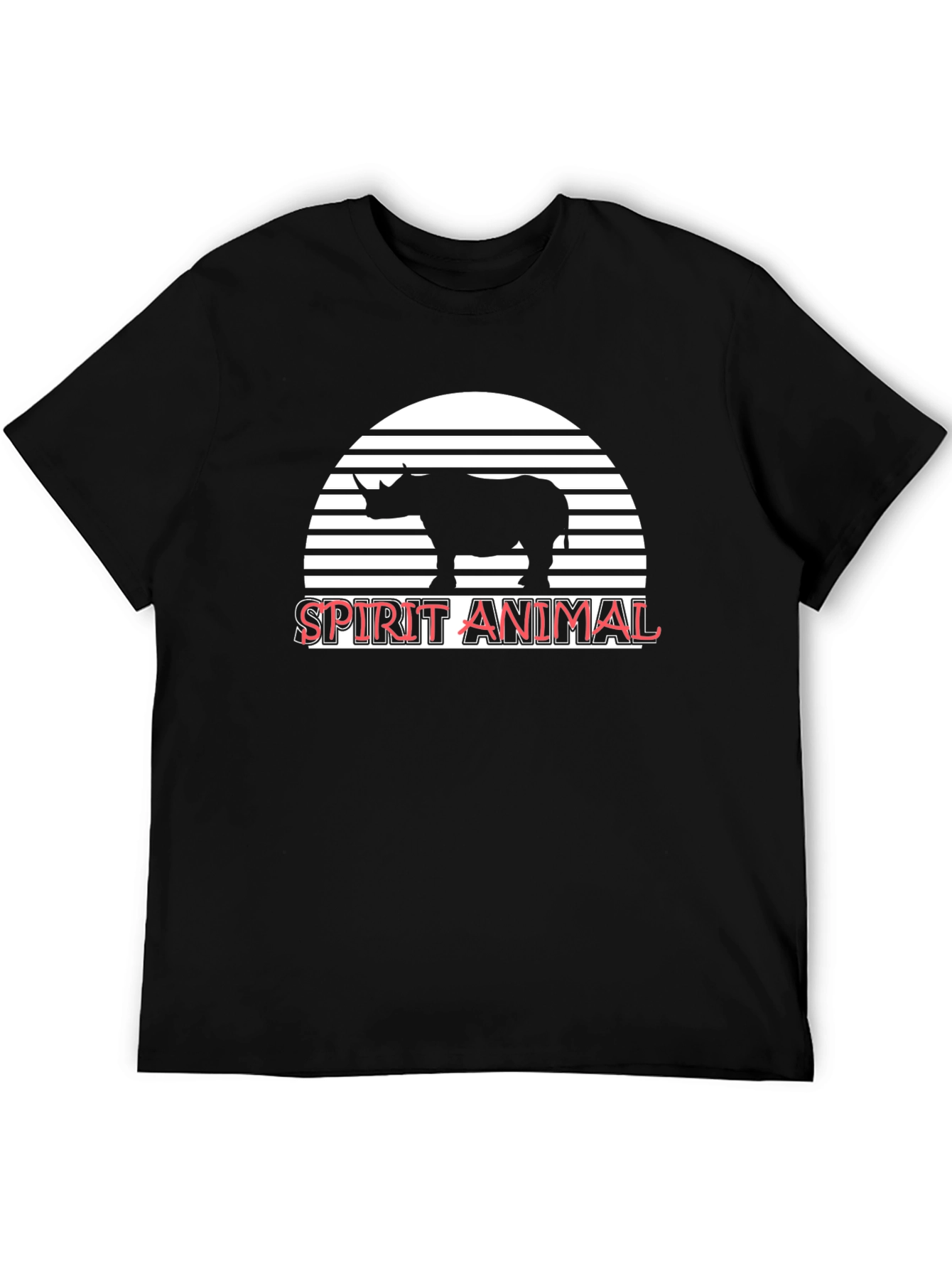 Rhino Spirit Animal Graphic Tee - Unisex Black T-Shirt