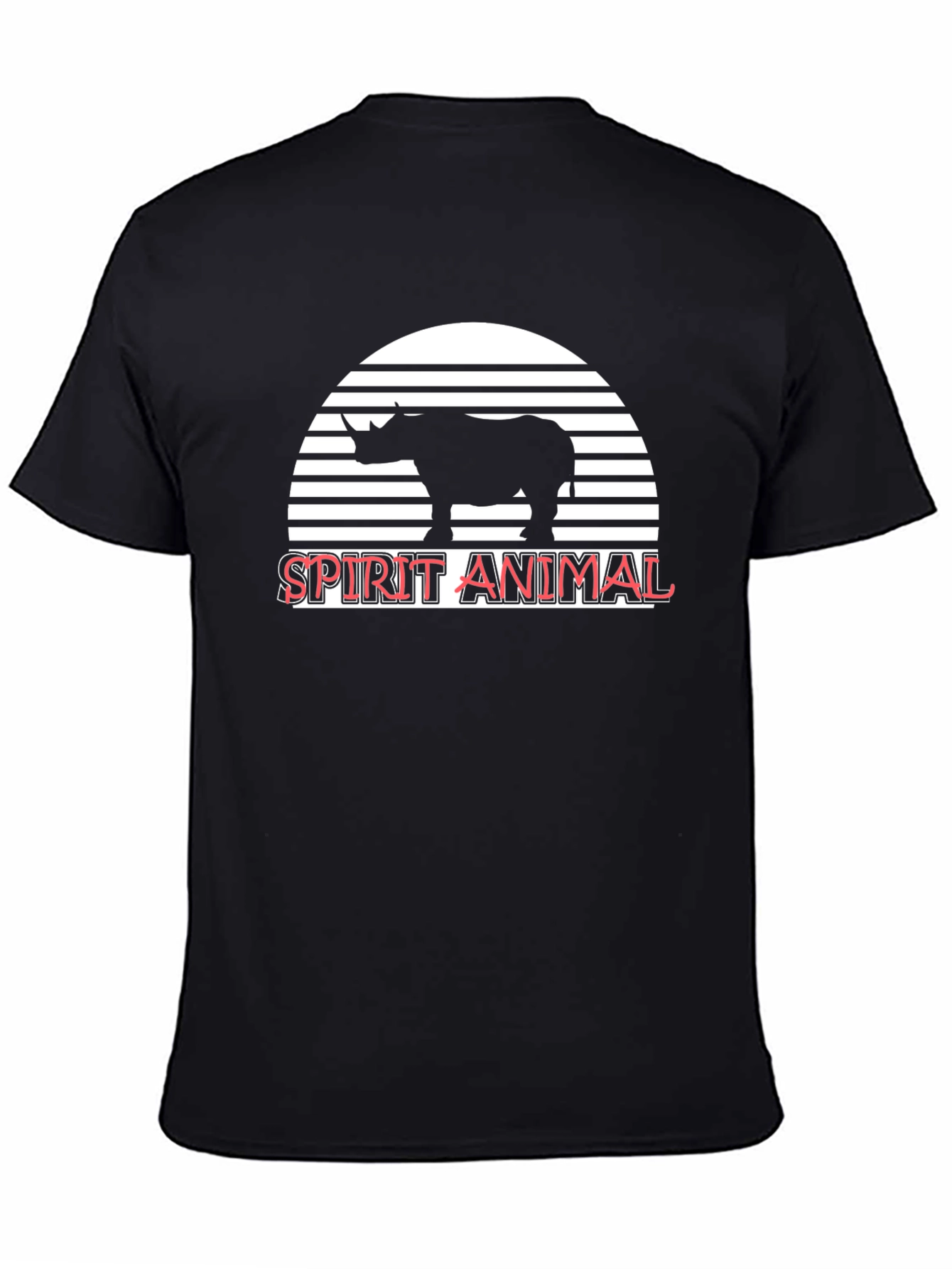 Rhino Spirit Animal Graphic Tee - Unisex Black T-Shirt