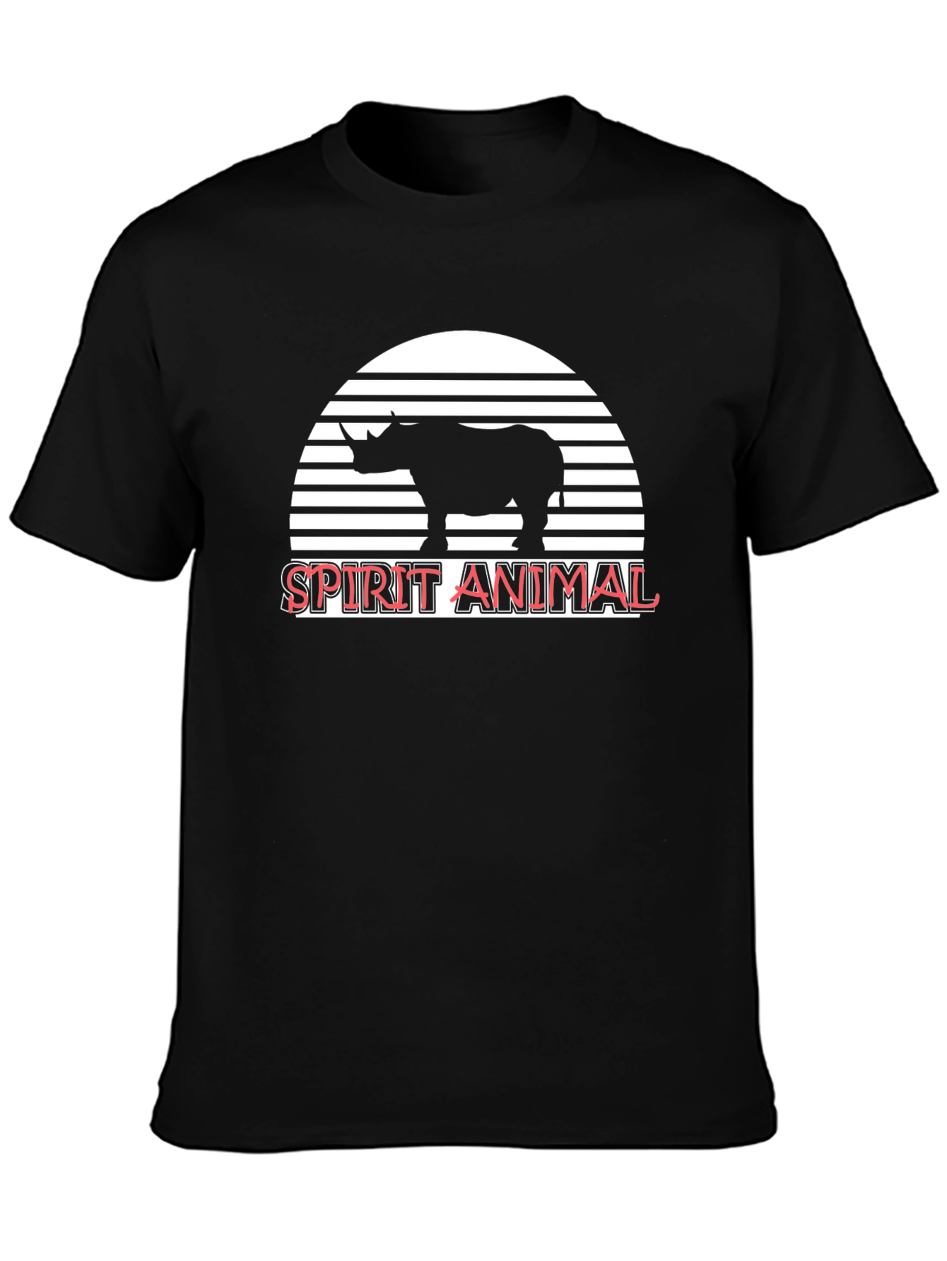 Rhino Spirit Animal Graphic Tee - Unisex Black T-Shirt
