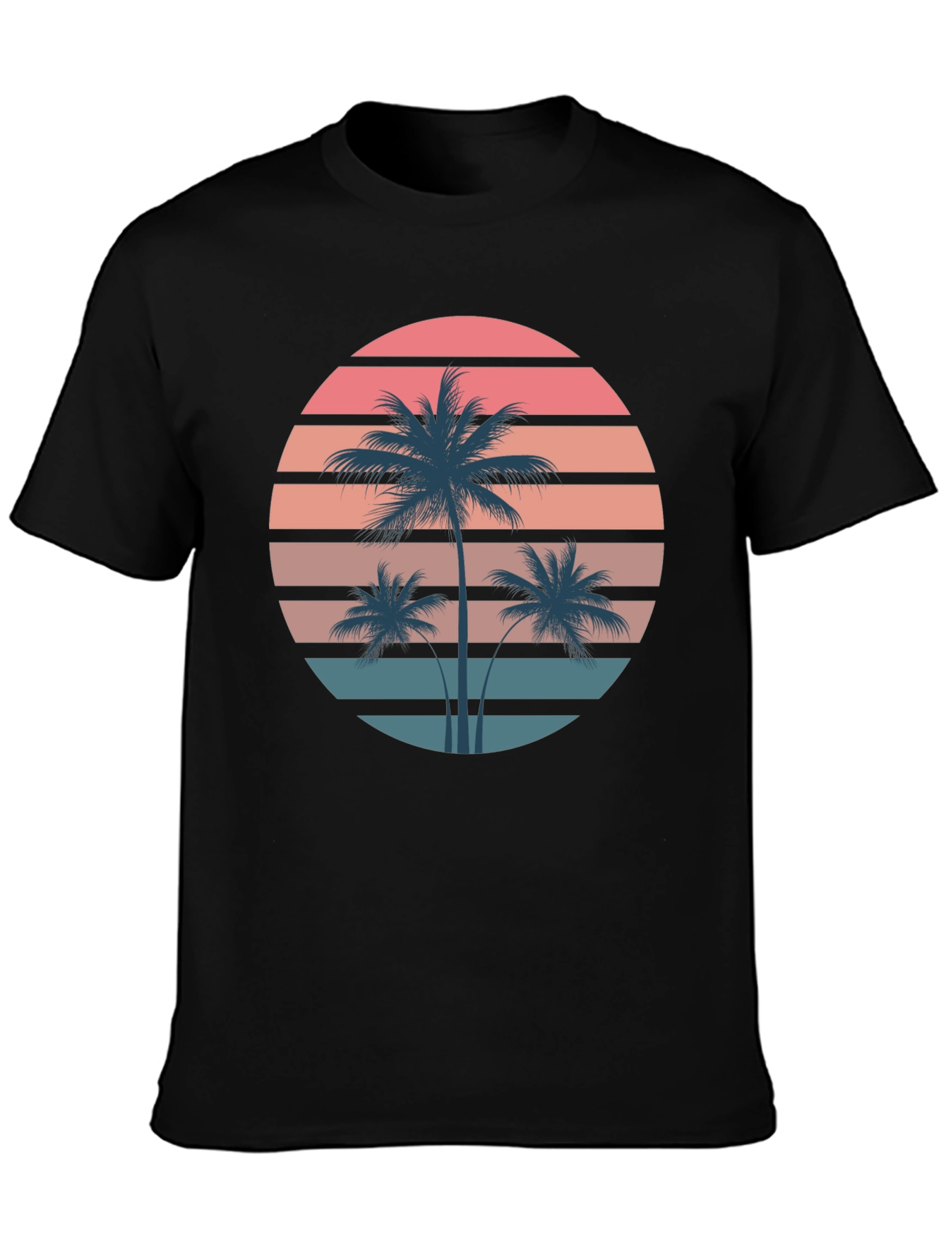 Retro Palm Tree Sunset Graphic T-Shirt