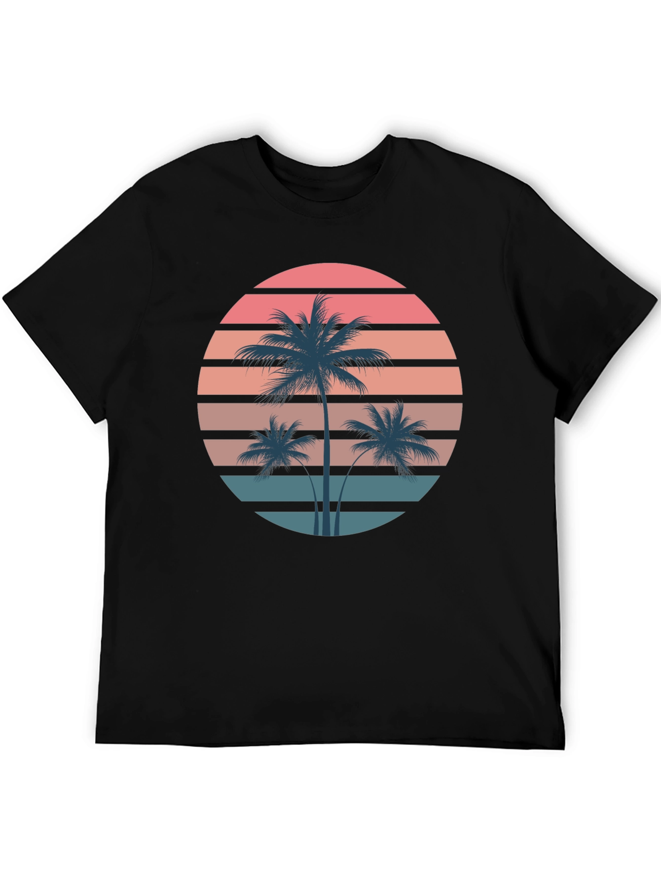 Retro Palm Tree Sunset Graphic T-Shirt