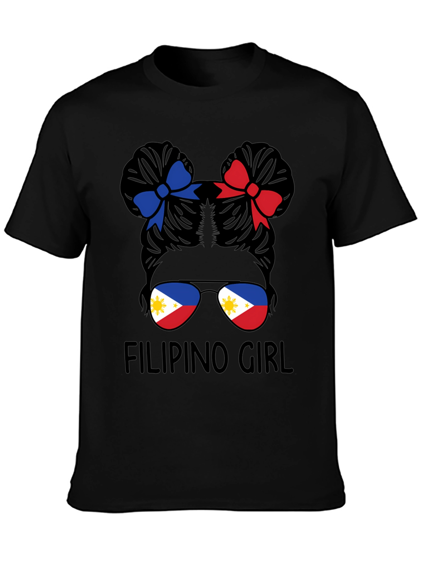Filipino Girl T-Shirt - Messy Bun Design