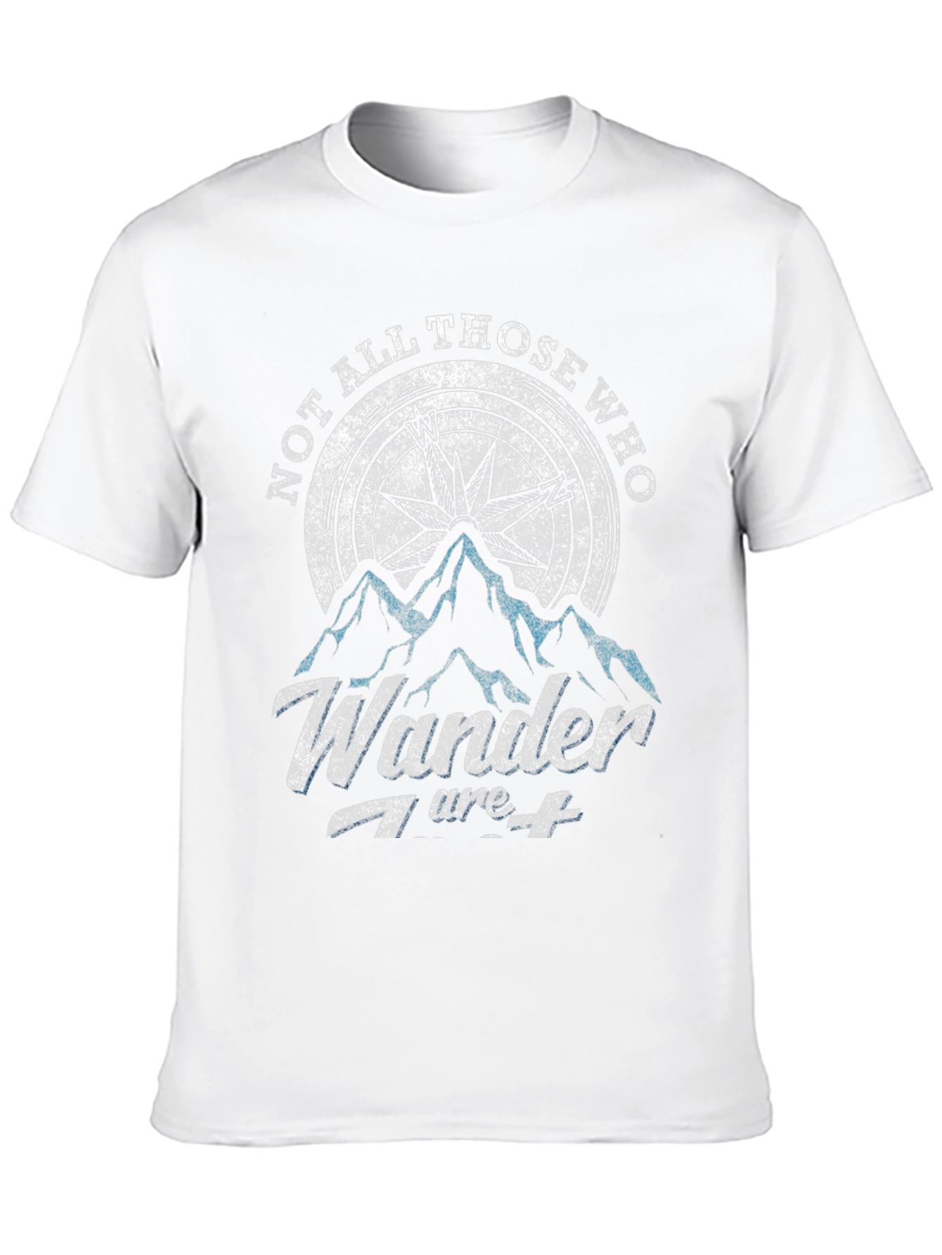 Not All Those Who Wander T-Shirt Compass Adventure Black