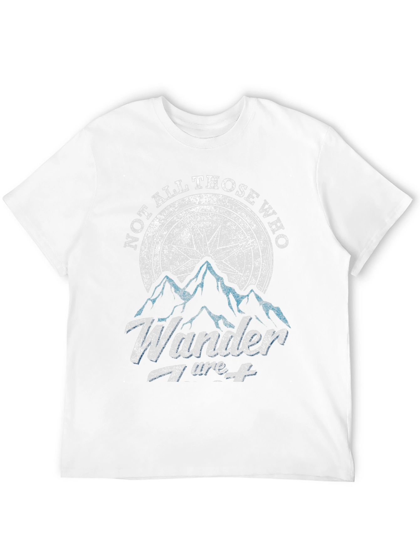 Not All Those Who Wander T-Shirt Compass Adventure Black