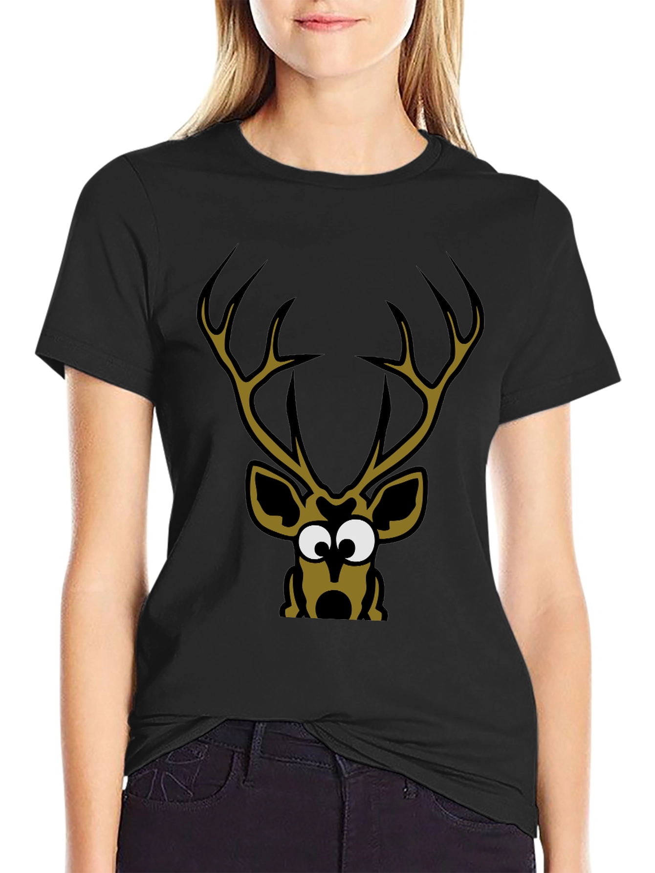 Deer Cartoon Graphic Tee Shirt