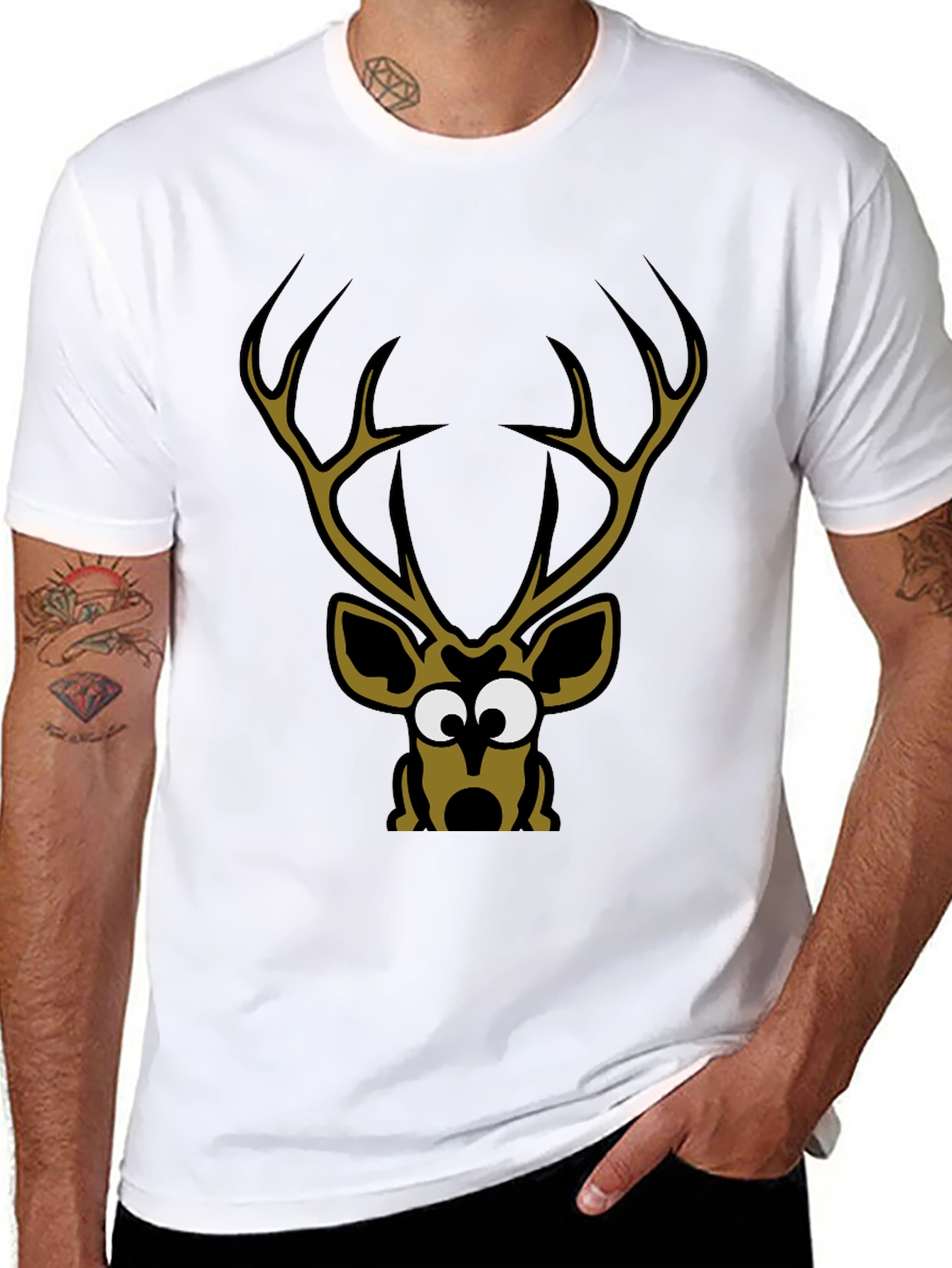Deer Cartoon Graphic Tee Shirt
