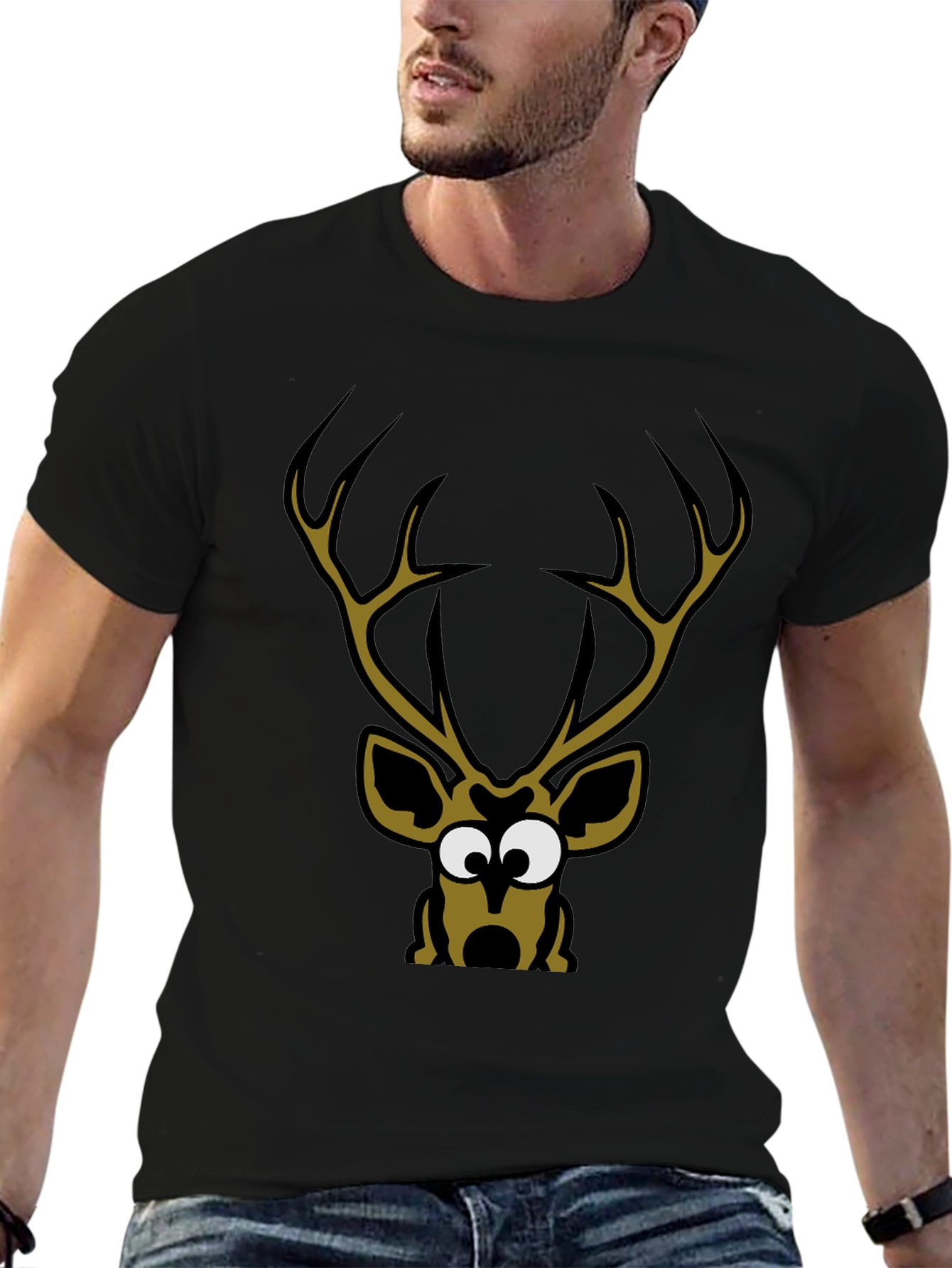 Deer Cartoon Graphic Tee Shirt