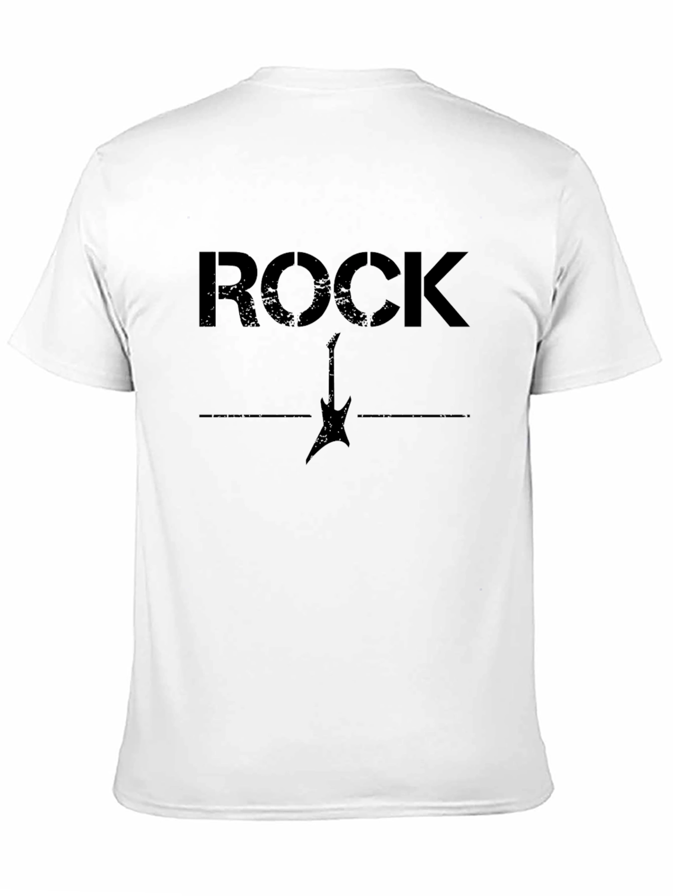 Rock Guitar Graphic Print T-Shirt - Black