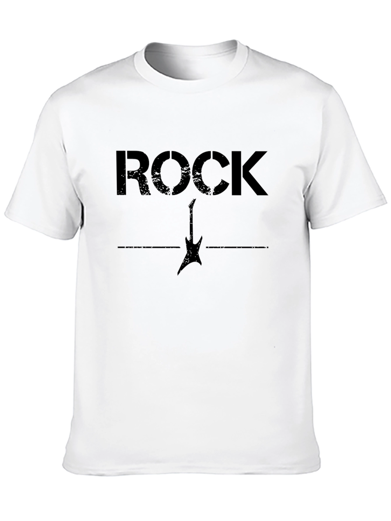 Rock Guitar Graphic Print T-Shirt - Black