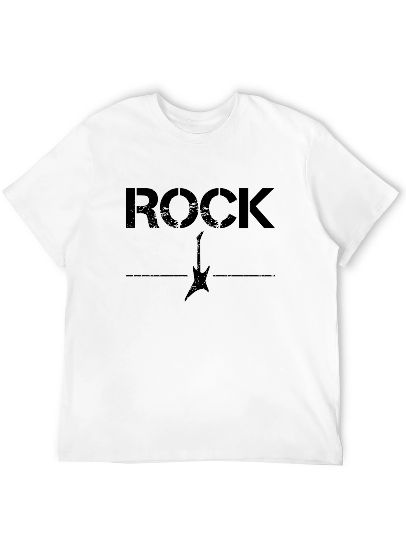 Rock Guitar Graphic Print T-Shirt - Black