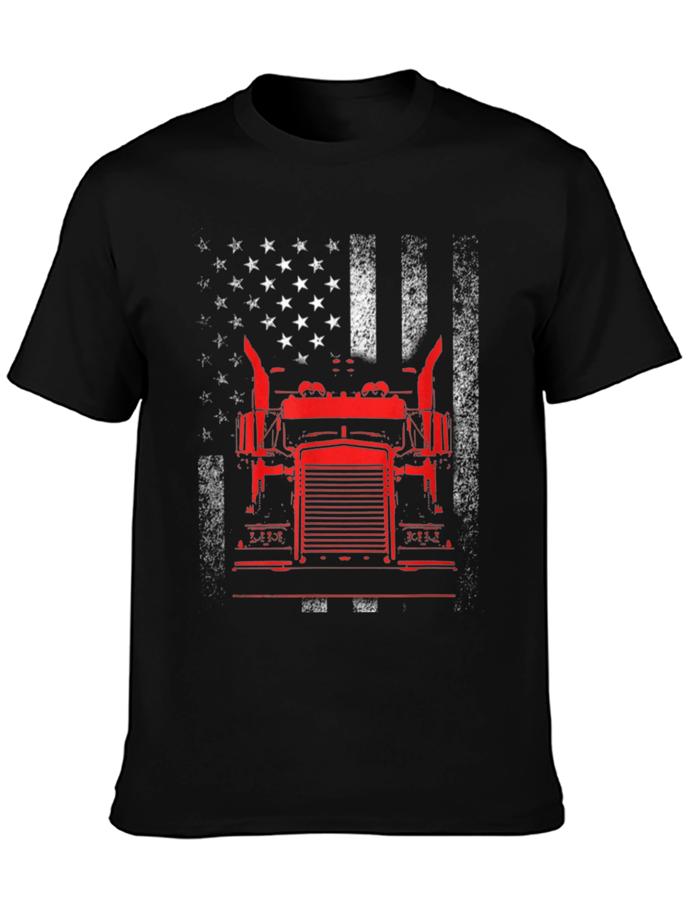 Trucker American Flag Graphic T-Shirt