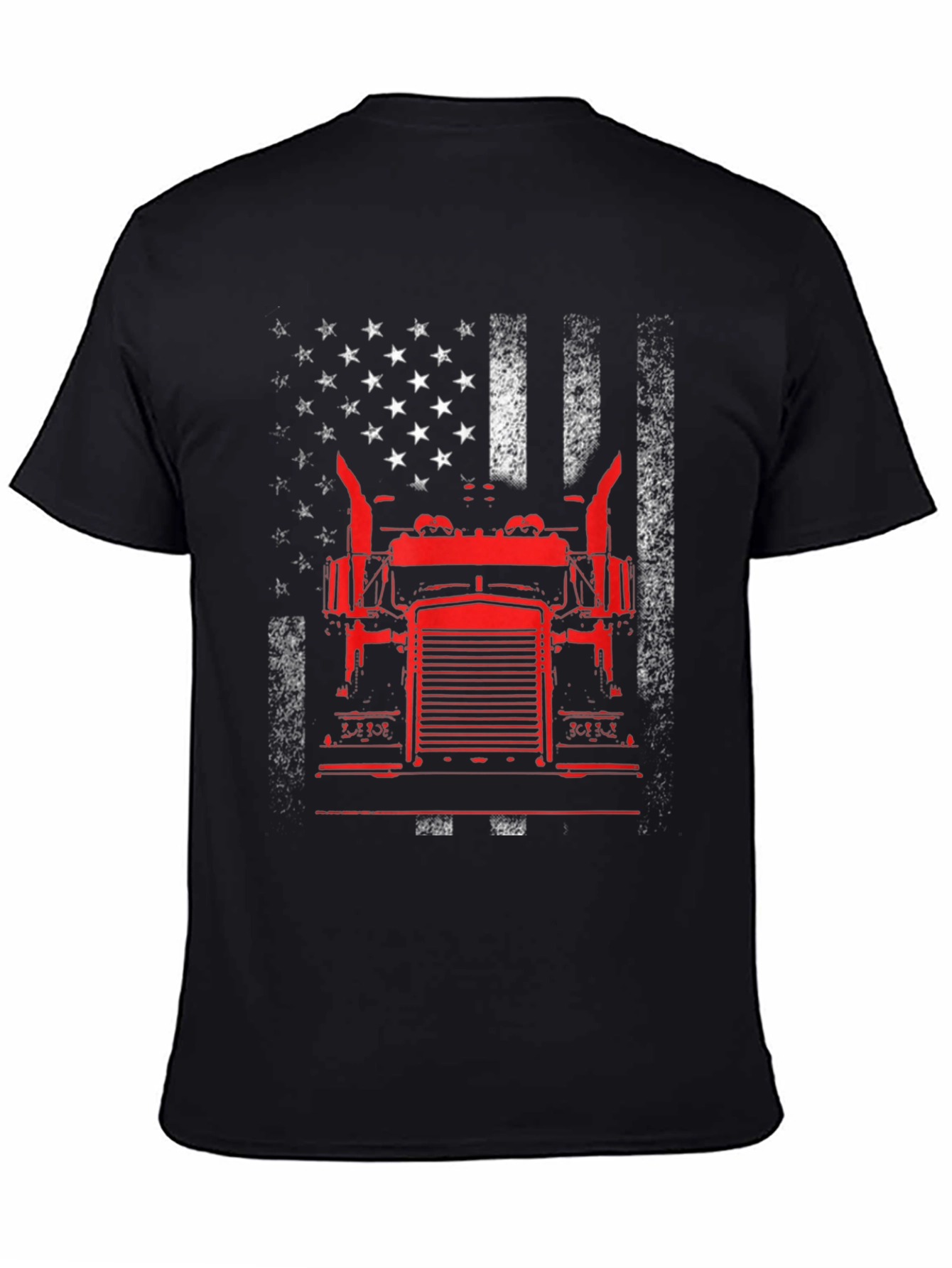 Trucker American Flag Graphic T-Shirt