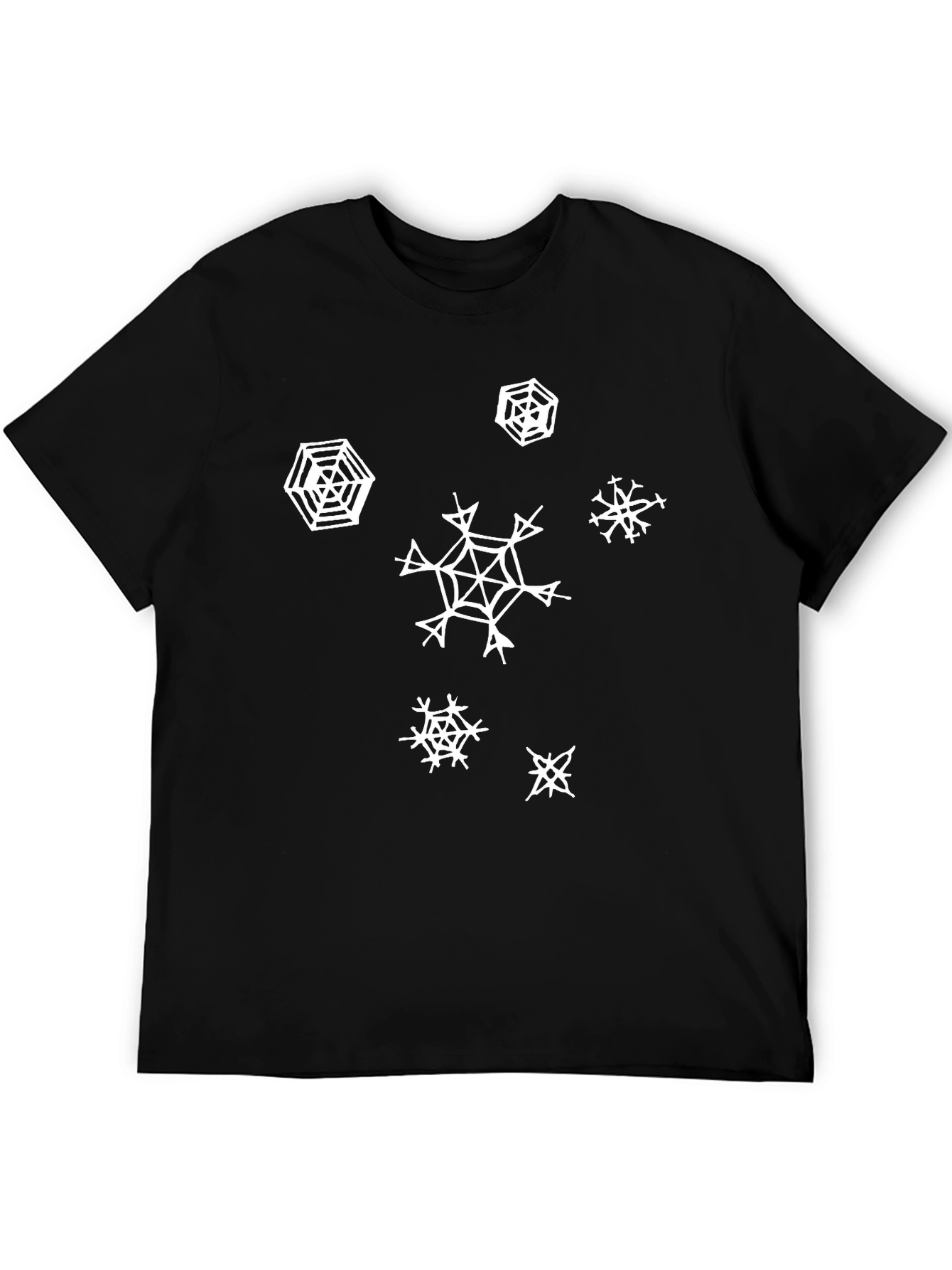 Snowflake Graphic Print Black T-Shirt