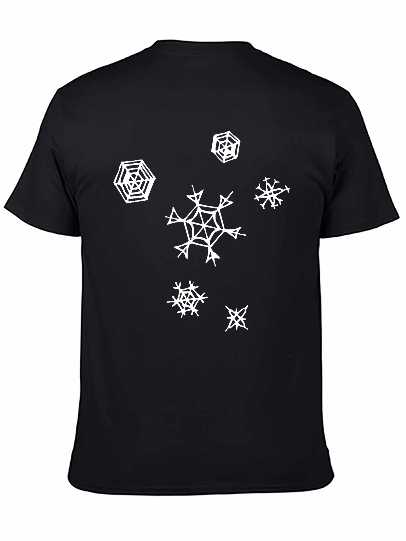 Snowflake Graphic Print Black T-Shirt