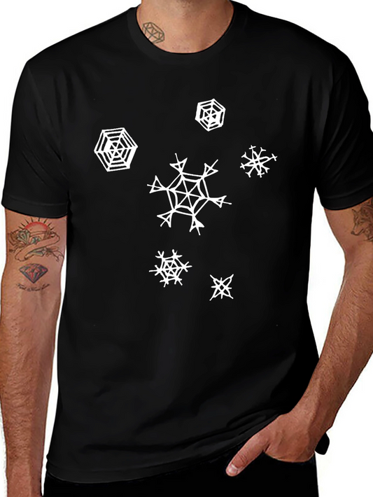 Snowflake Graphic Print Black T-Shirt