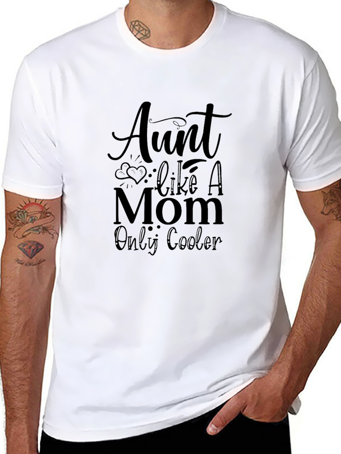 Aunt Like A Mom Only Cooler Black T-Shirt