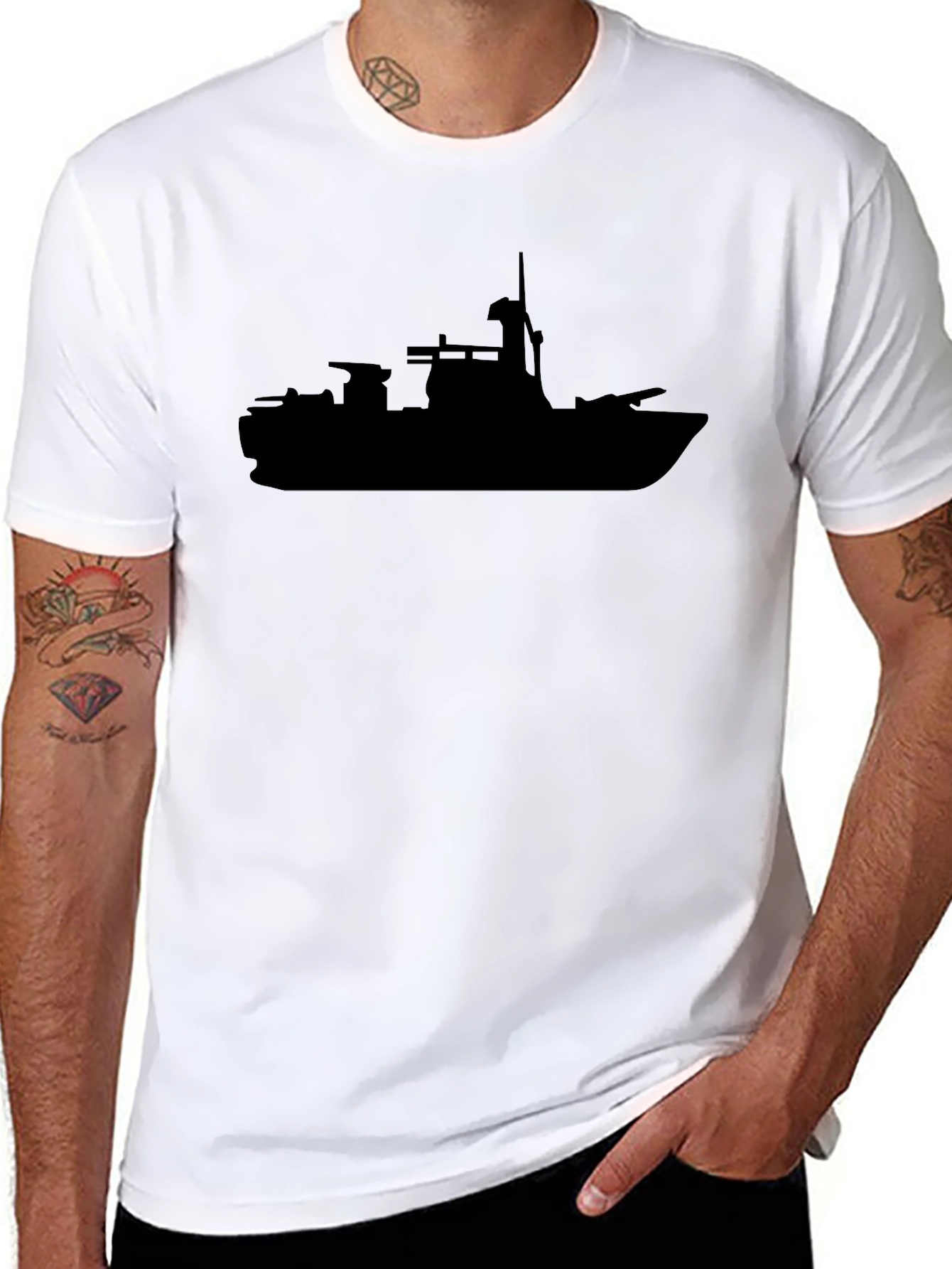 Black Battleship Graphic Tee - Mens