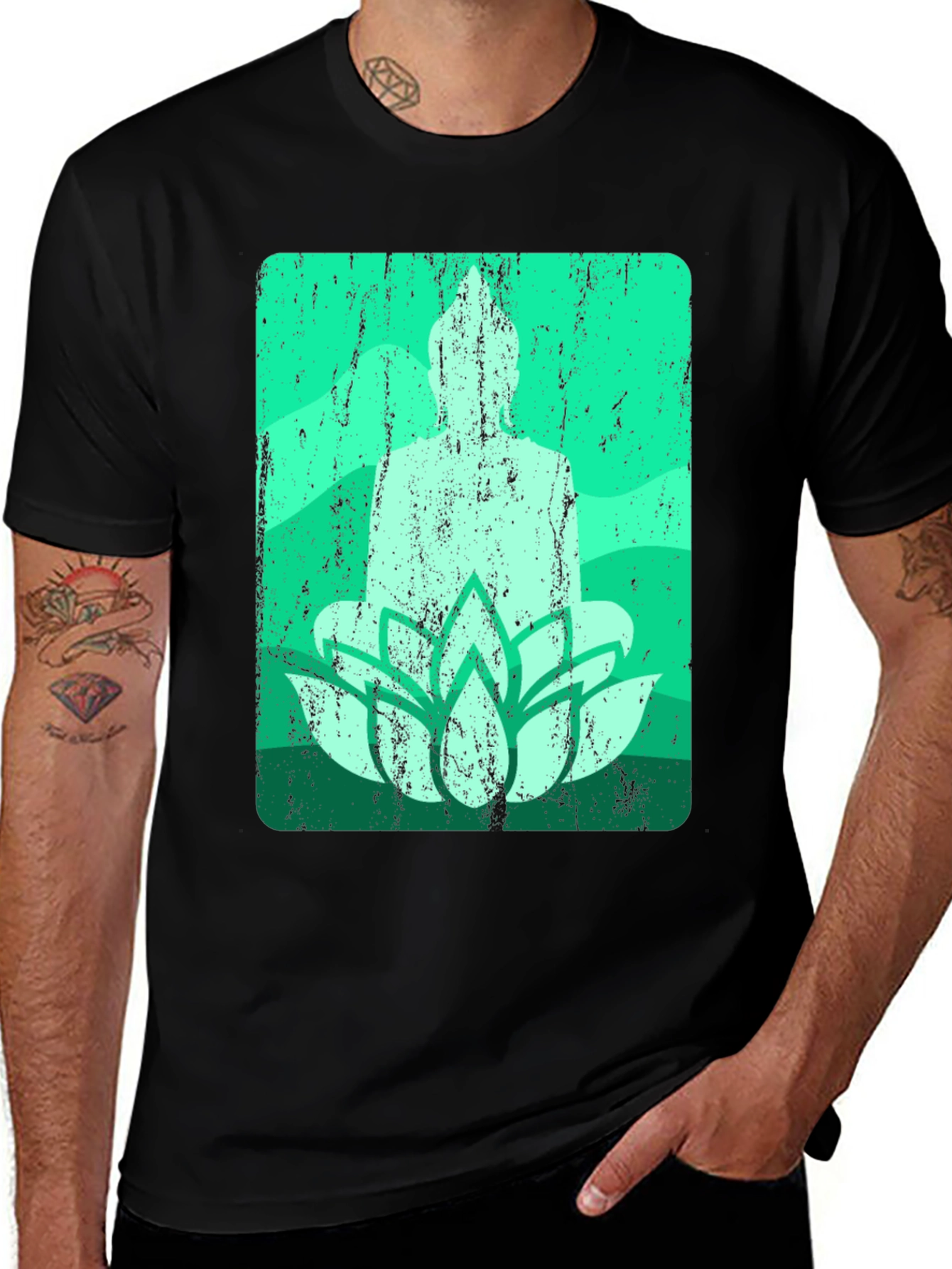 Buddha Lotus Graphic T-Shirt