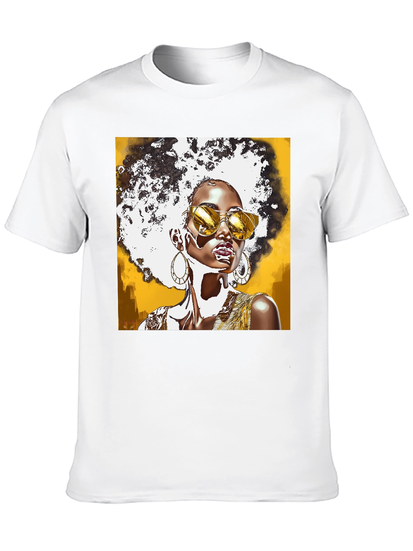 Stylish Afro Queen Graphic Tee - Unique Fashion Statement