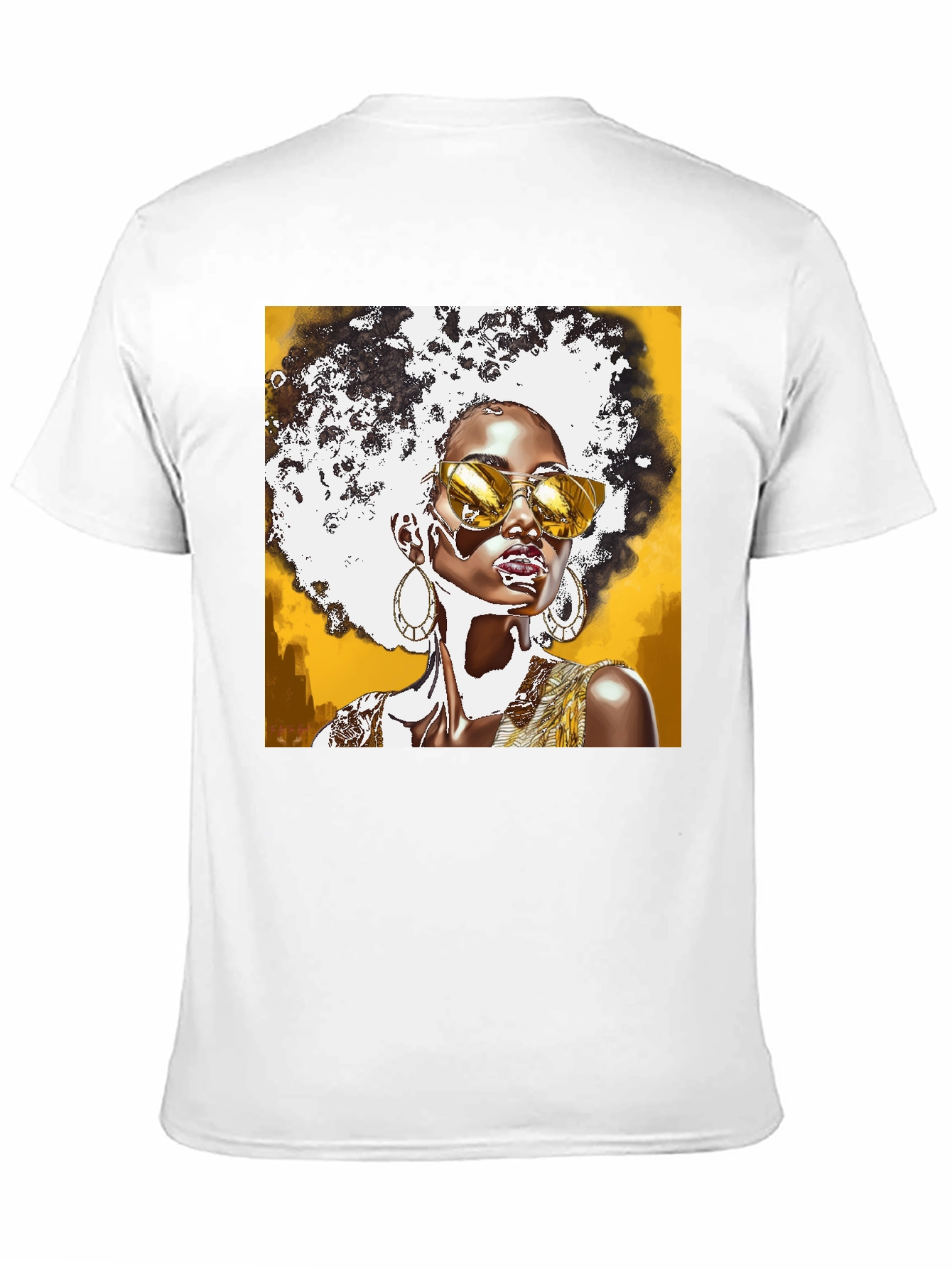 Stylish Afro Queen Graphic Tee - Unique Fashion Statement