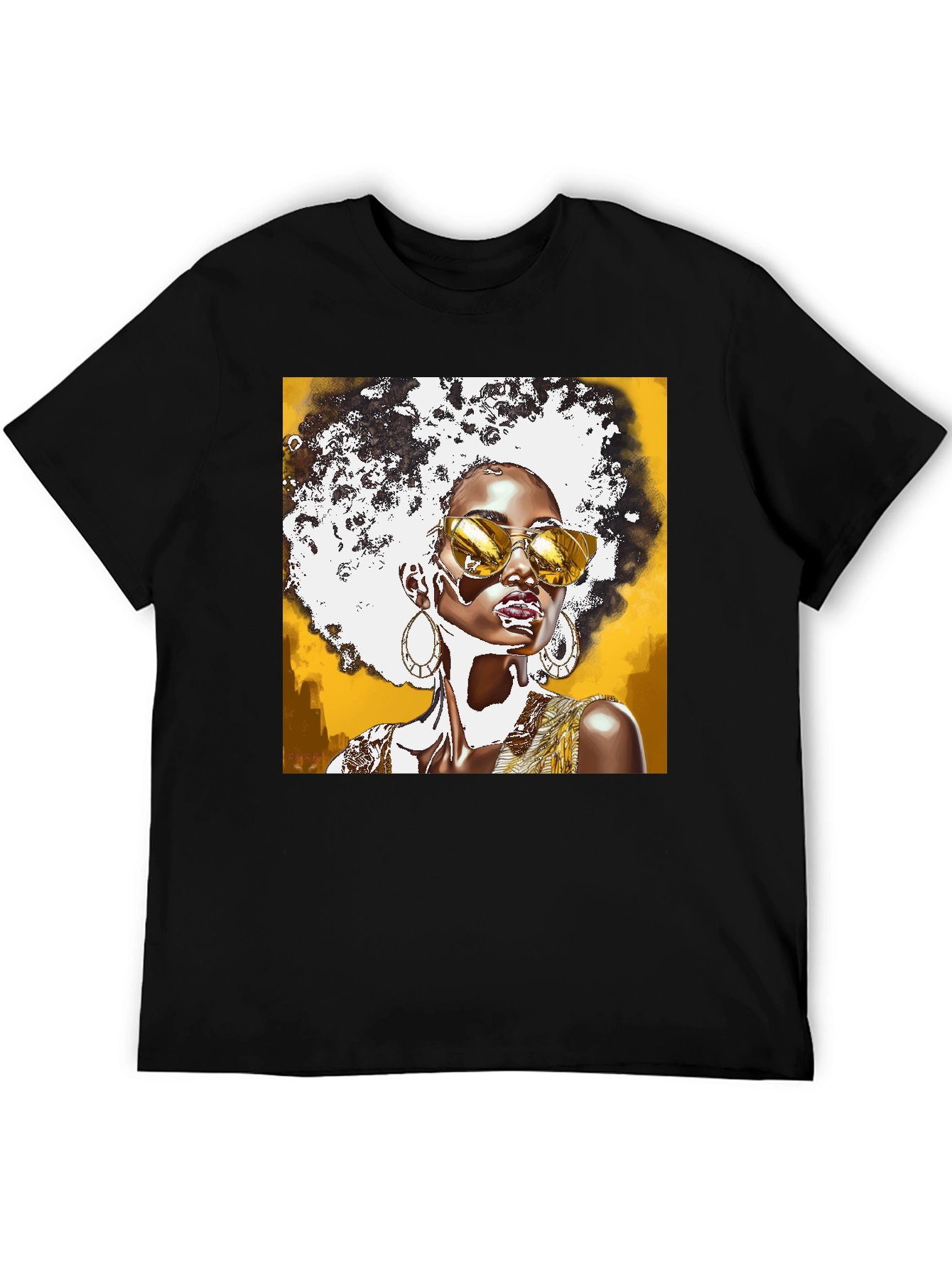 Stylish Afro Queen Graphic Tee - Unique Fashion Statement