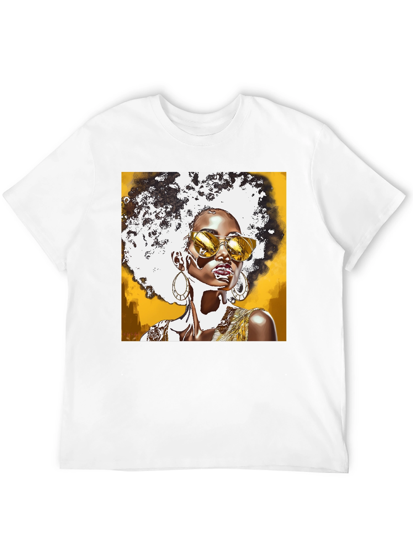 Stylish Afro Queen Graphic Tee - Unique Fashion Statement