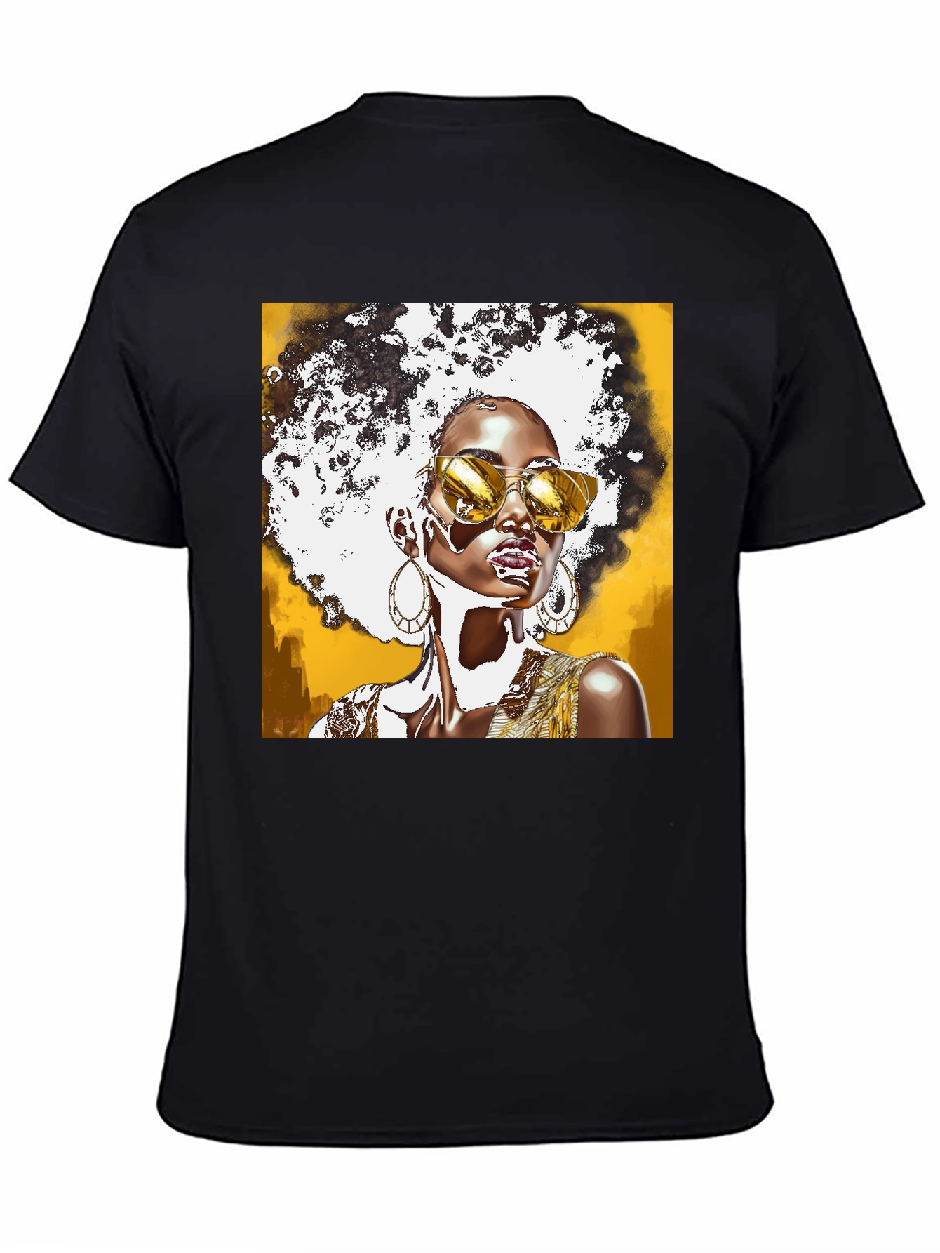 Stylish Afro Queen Graphic Tee - Unique Fashion Statement