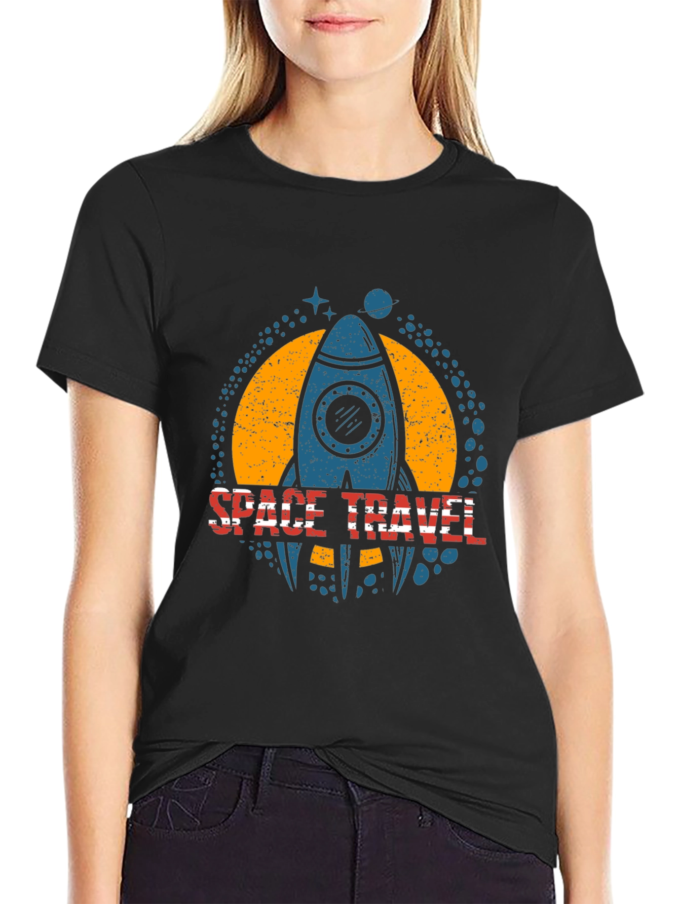 Space Travel Rocket Graphic T-Shirt