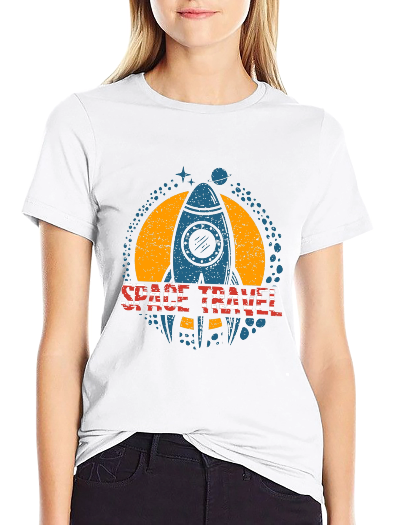 Space Travel Rocket Graphic T-Shirt