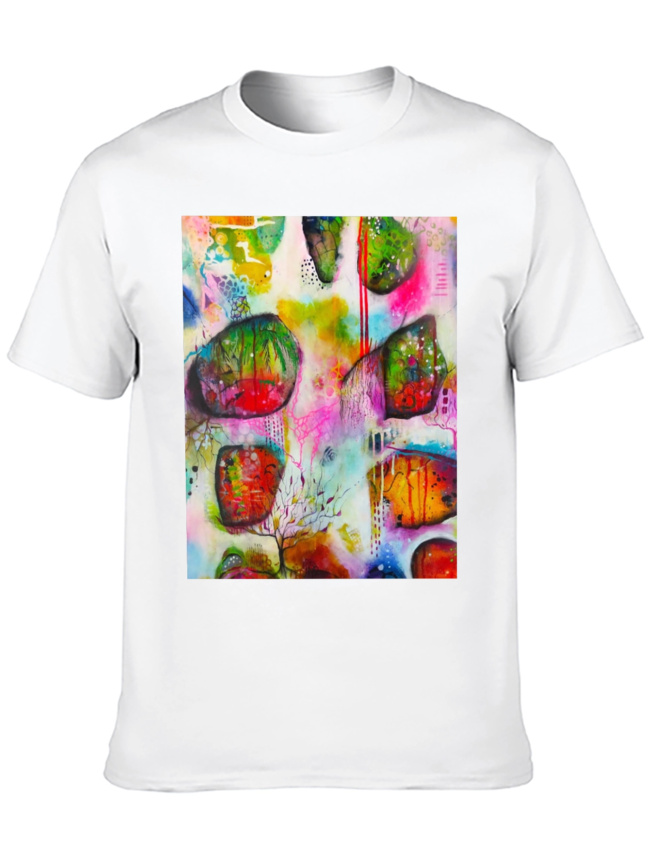 Abstract Art Print Mens Black T-Shirt