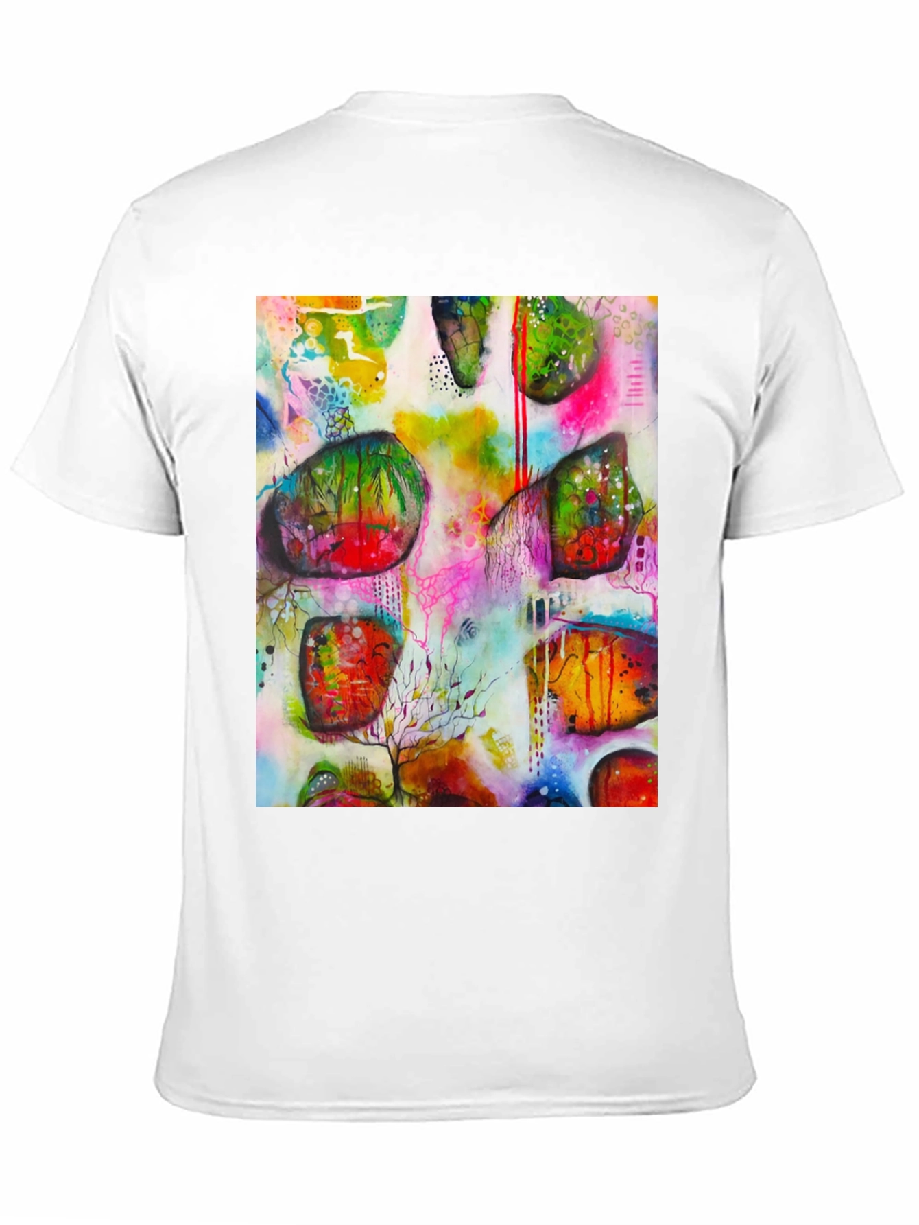 Abstract Art Print Mens Black T-Shirt