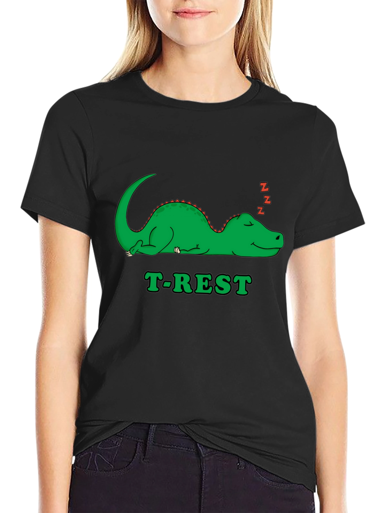 T-Rest Dinosaur Black T-Shirt
