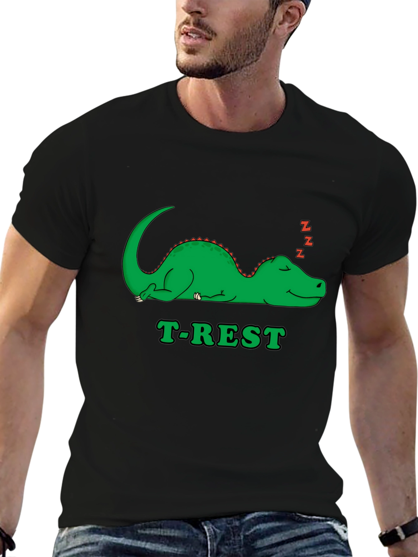 T-Rest Dinosaur Black T-Shirt