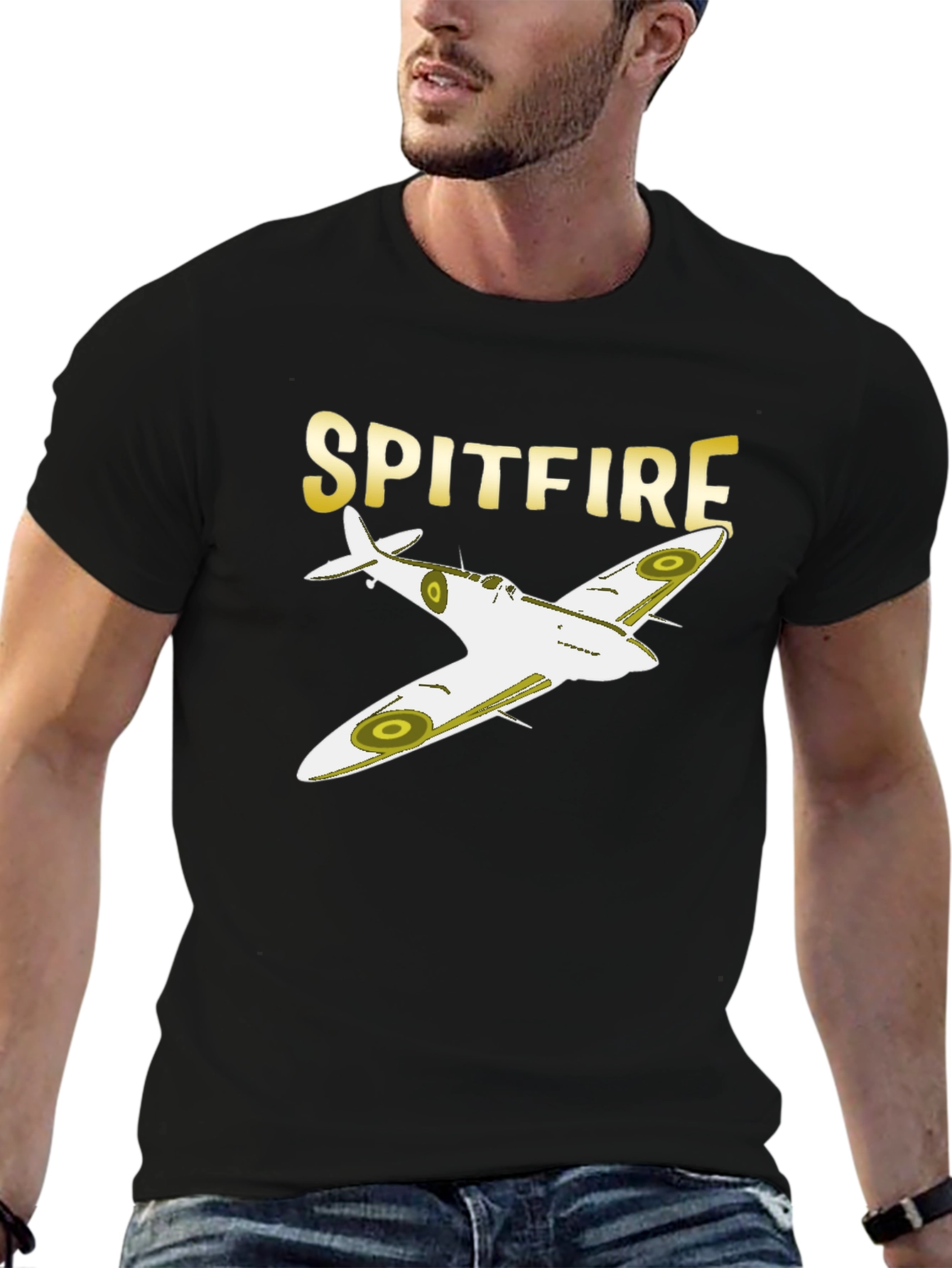Spitfire Plane Graphic T-Shirt - Classic Aviation Tee