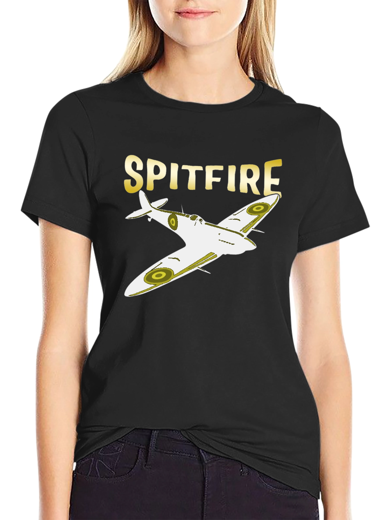 Spitfire Plane Graphic T-Shirt - Classic Aviation Tee