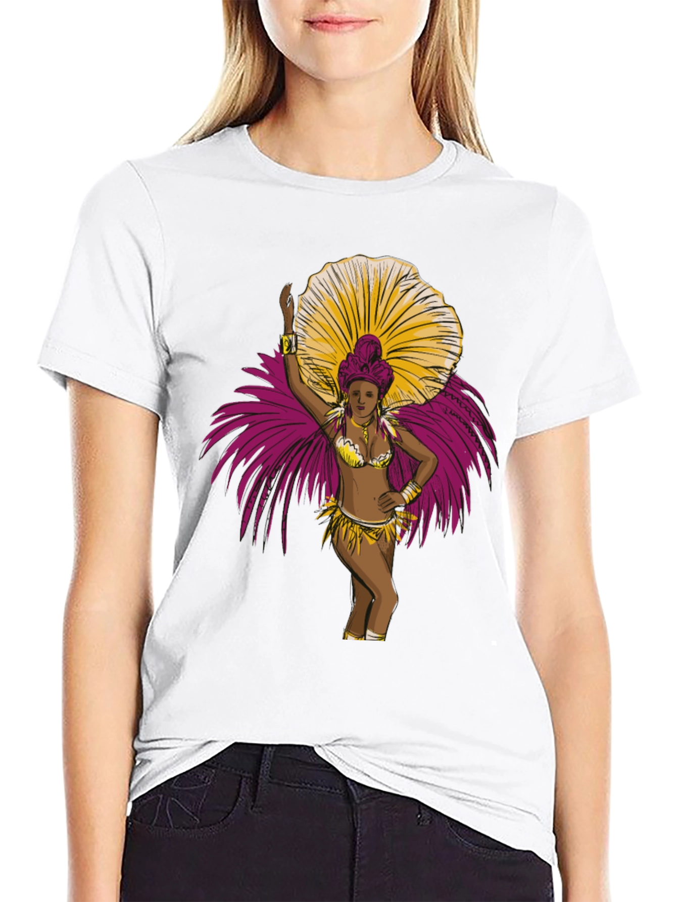 Carnival Dancer Graphic T-Shirt - Bold Black Tee