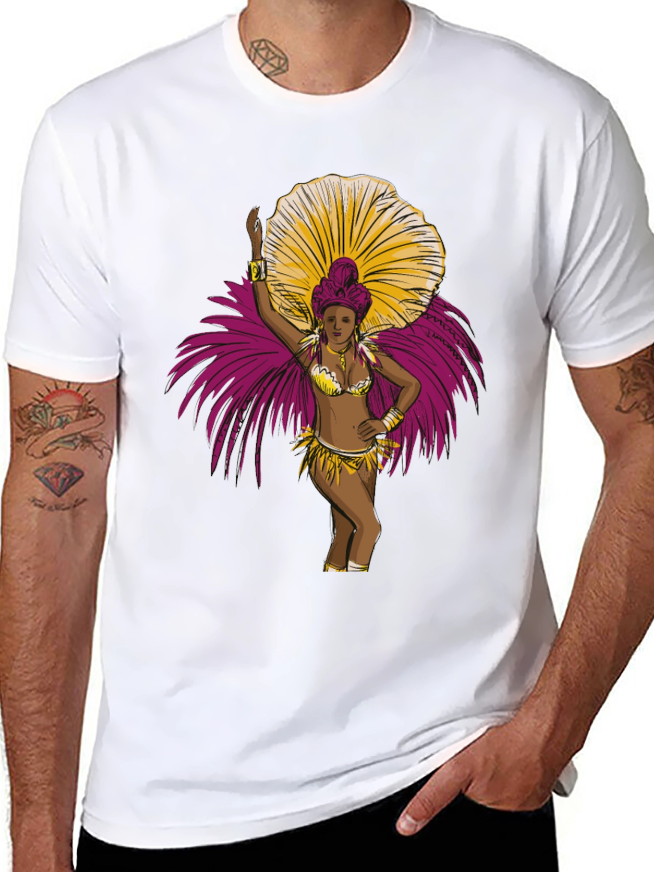 Carnival Dancer Graphic T-Shirt - Bold Black Tee
