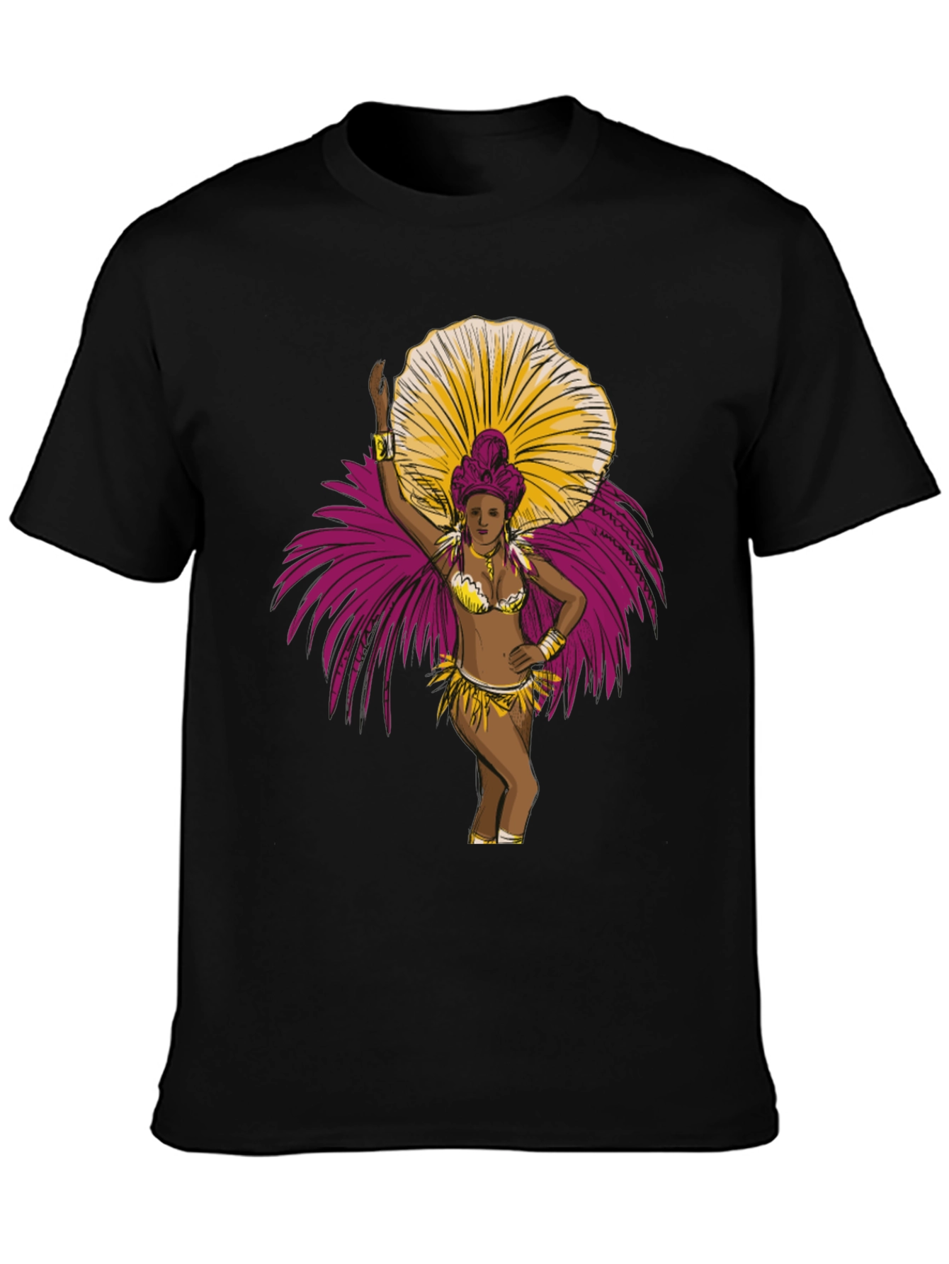 Carnival Dancer Graphic T-Shirt - Bold Black Tee
