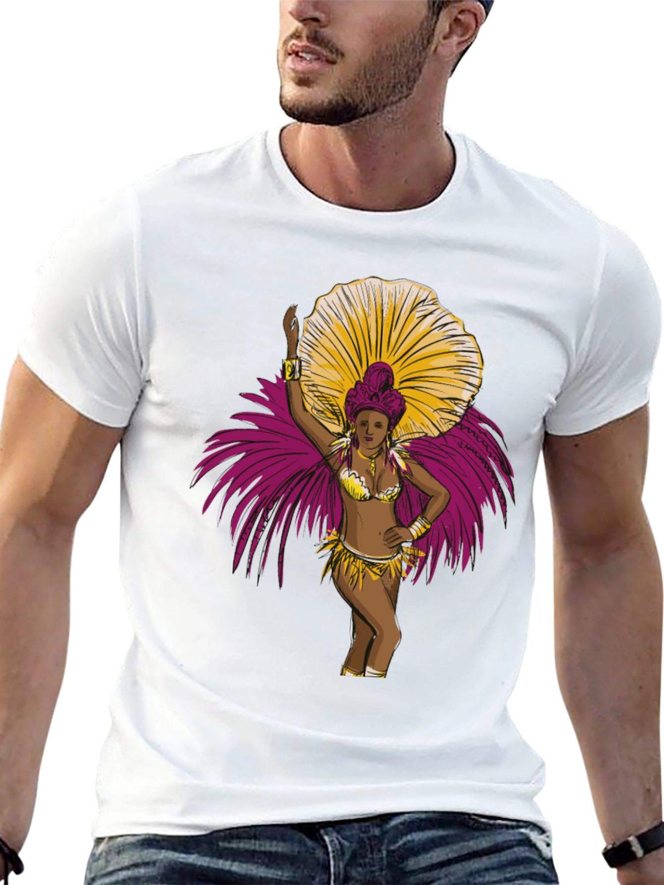 Carnival Dancer Graphic T-Shirt - Bold Black Tee