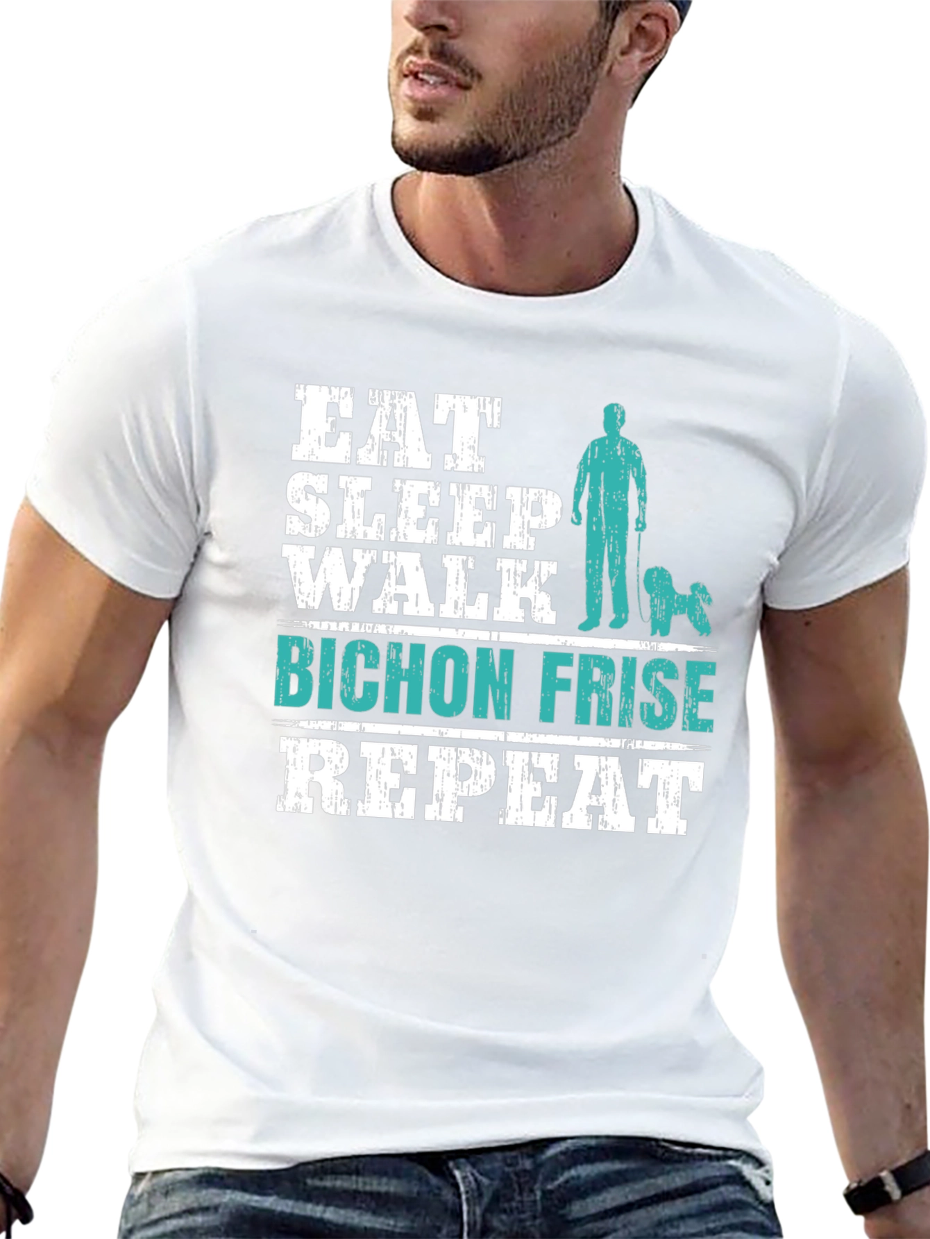 Eat Sleep Walk Bichon Frise Repeat T-Shirt
