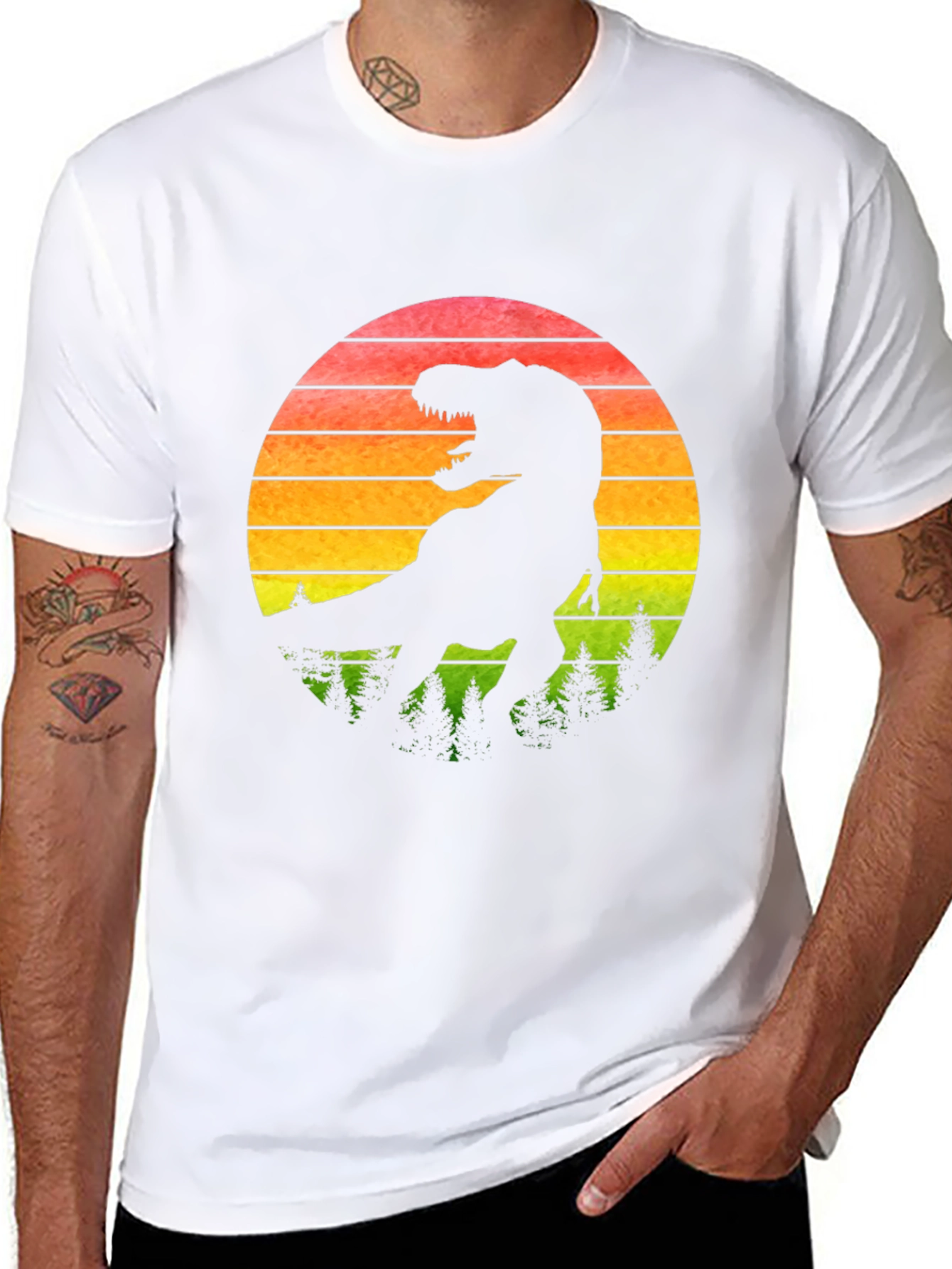 T-Rex Sunset Graphic Tee - Black
