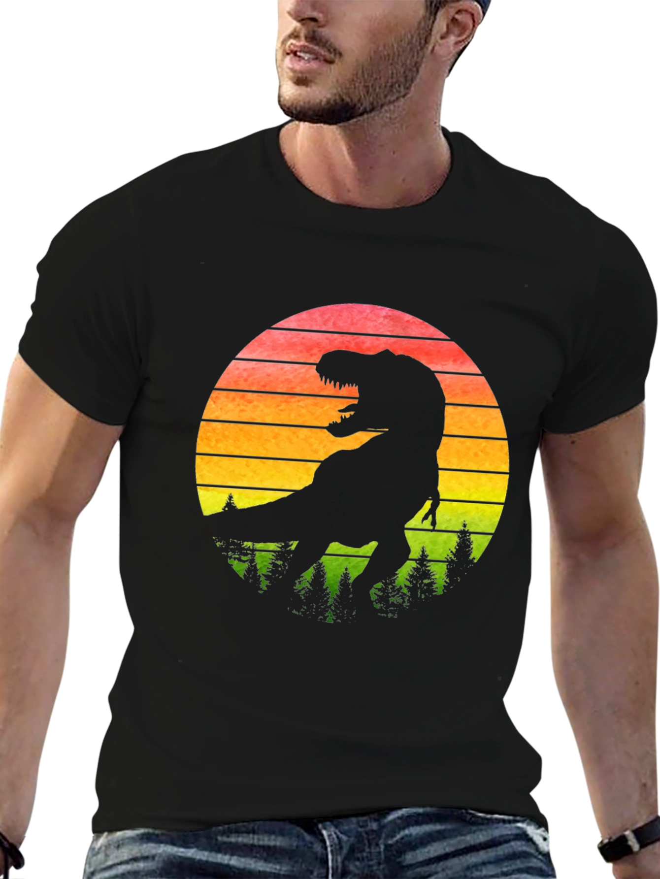 T-Rex Sunset Graphic Tee - Black