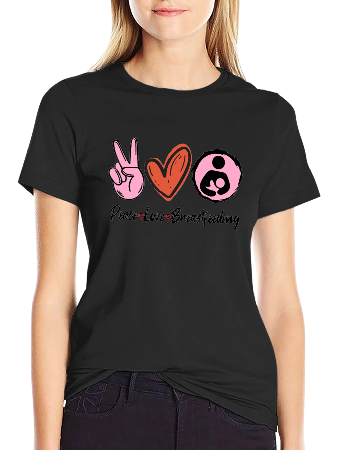 Peace Love Breastfeeding Graphic Tee
