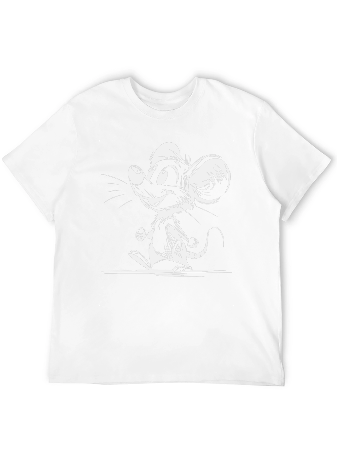 Cartoon Mouse Graphic Tee - Black Unisex T-Shirt