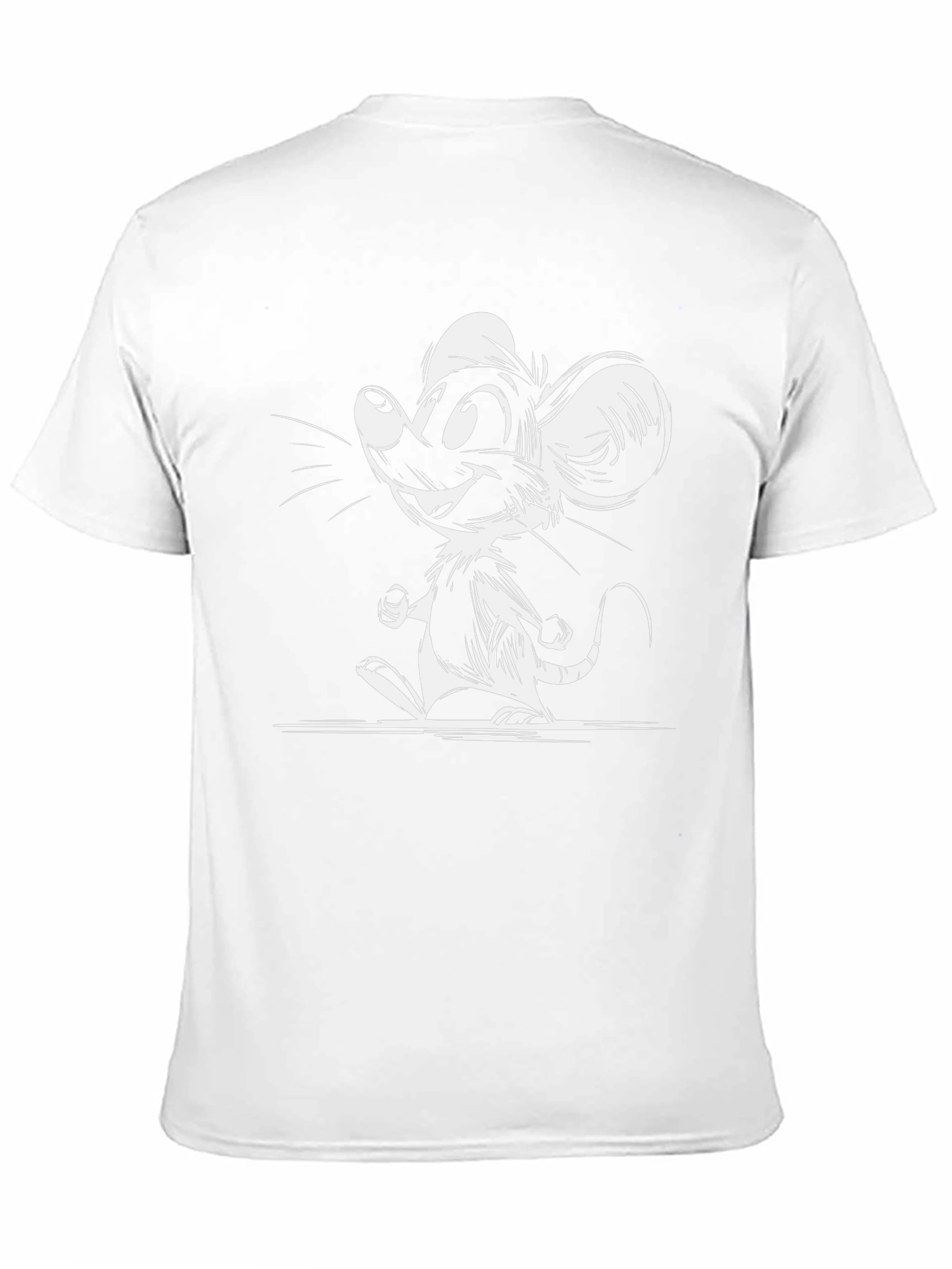 Cartoon Mouse Graphic Tee - Black Unisex T-Shirt