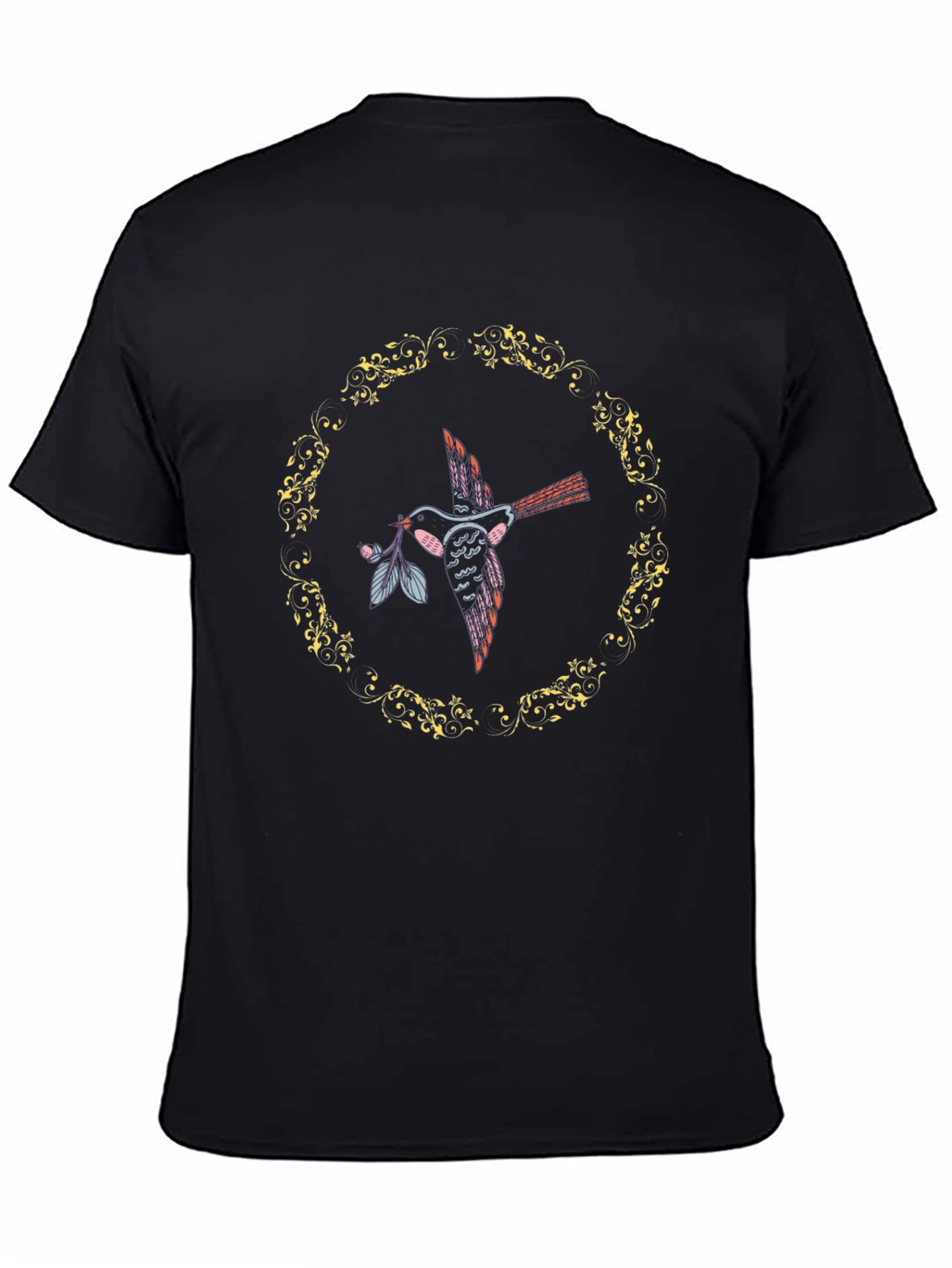 Bird & Floral Wreath Graphic Tee