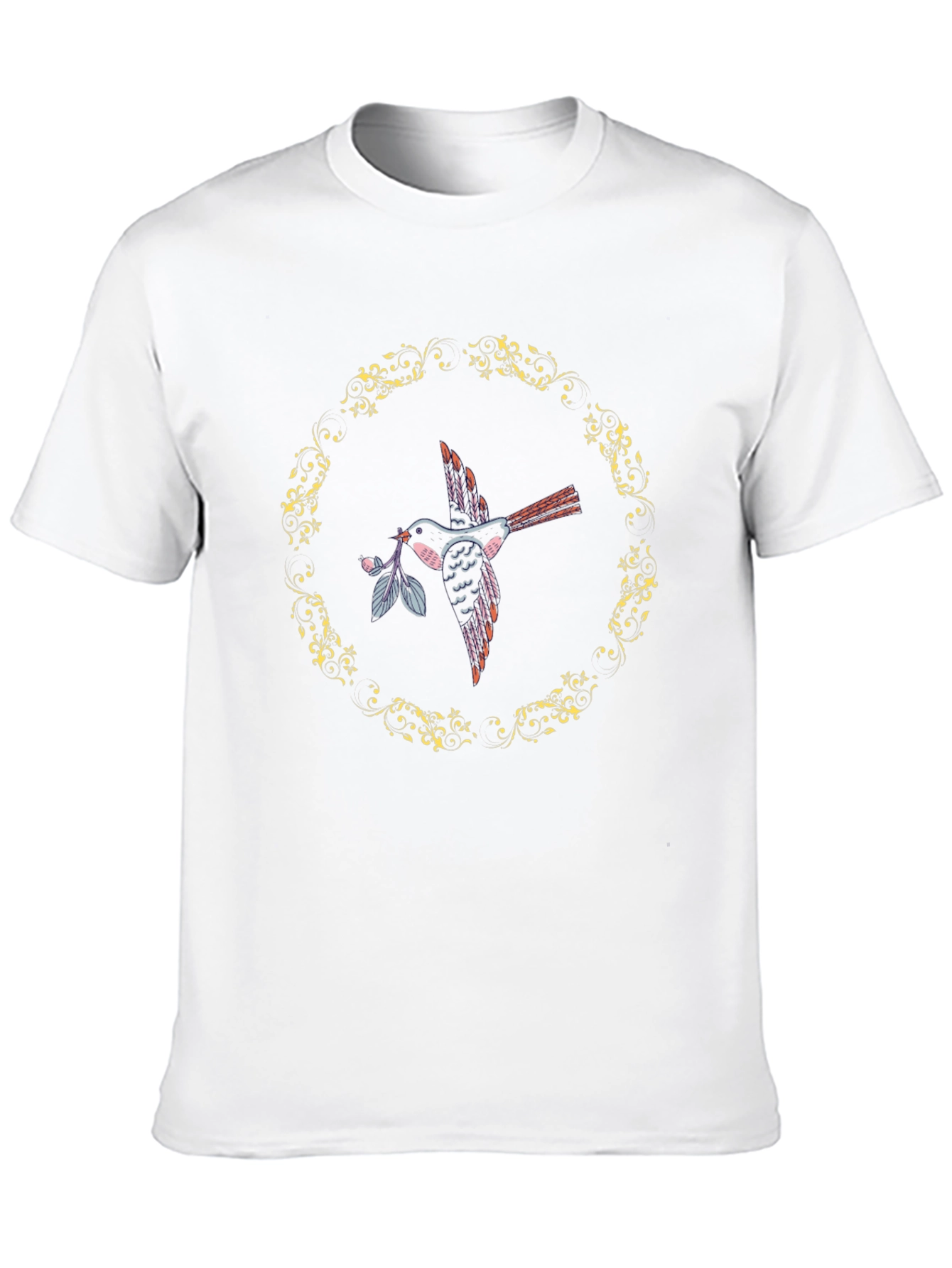 Bird & Floral Wreath Graphic Tee