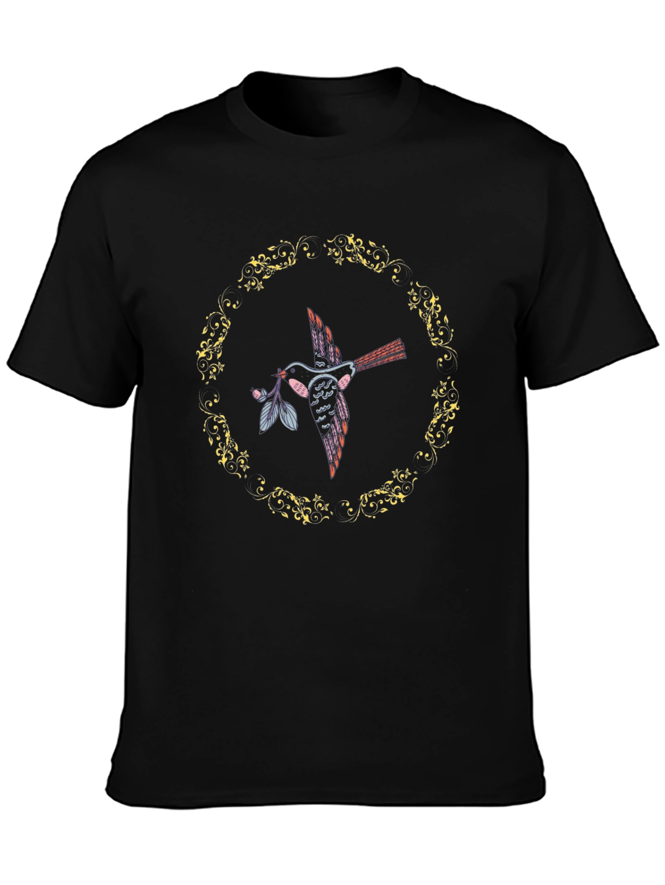 Bird & Floral Wreath Graphic Tee