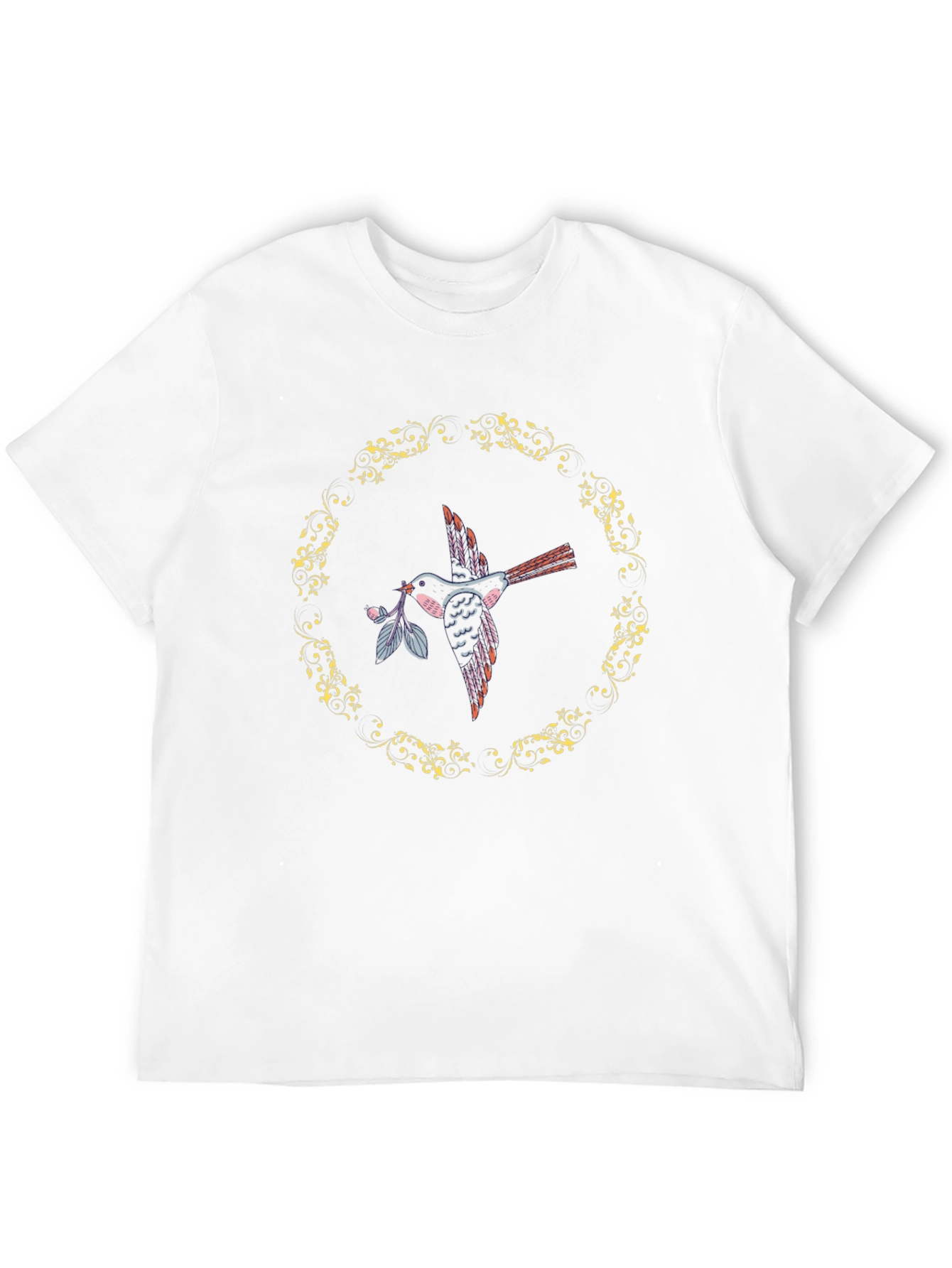 Bird & Floral Wreath Graphic Tee